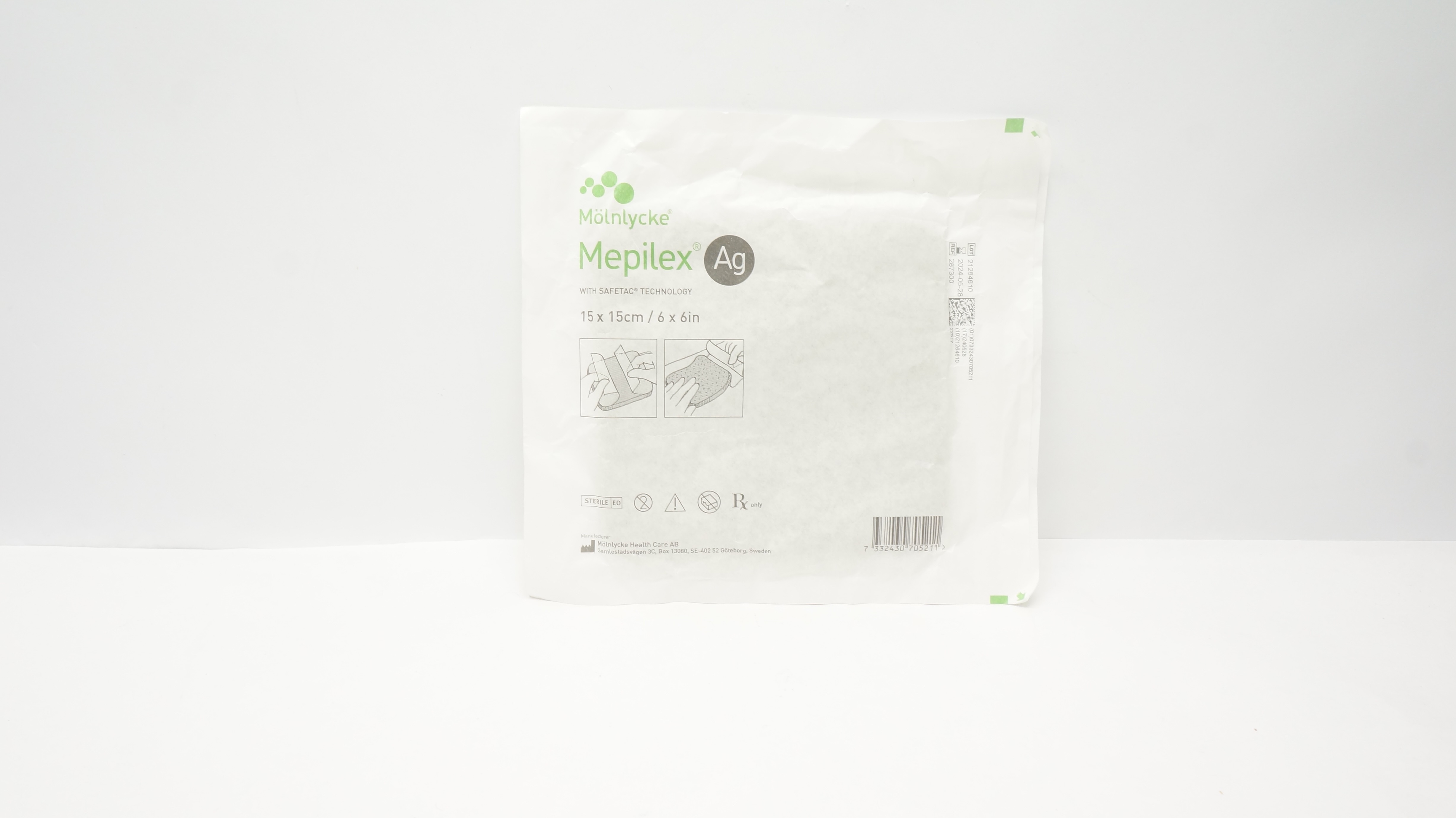 Molnlycke Healthcare 287300 Mepilex Ag Foam Dressing 6inch x 6inch (x)