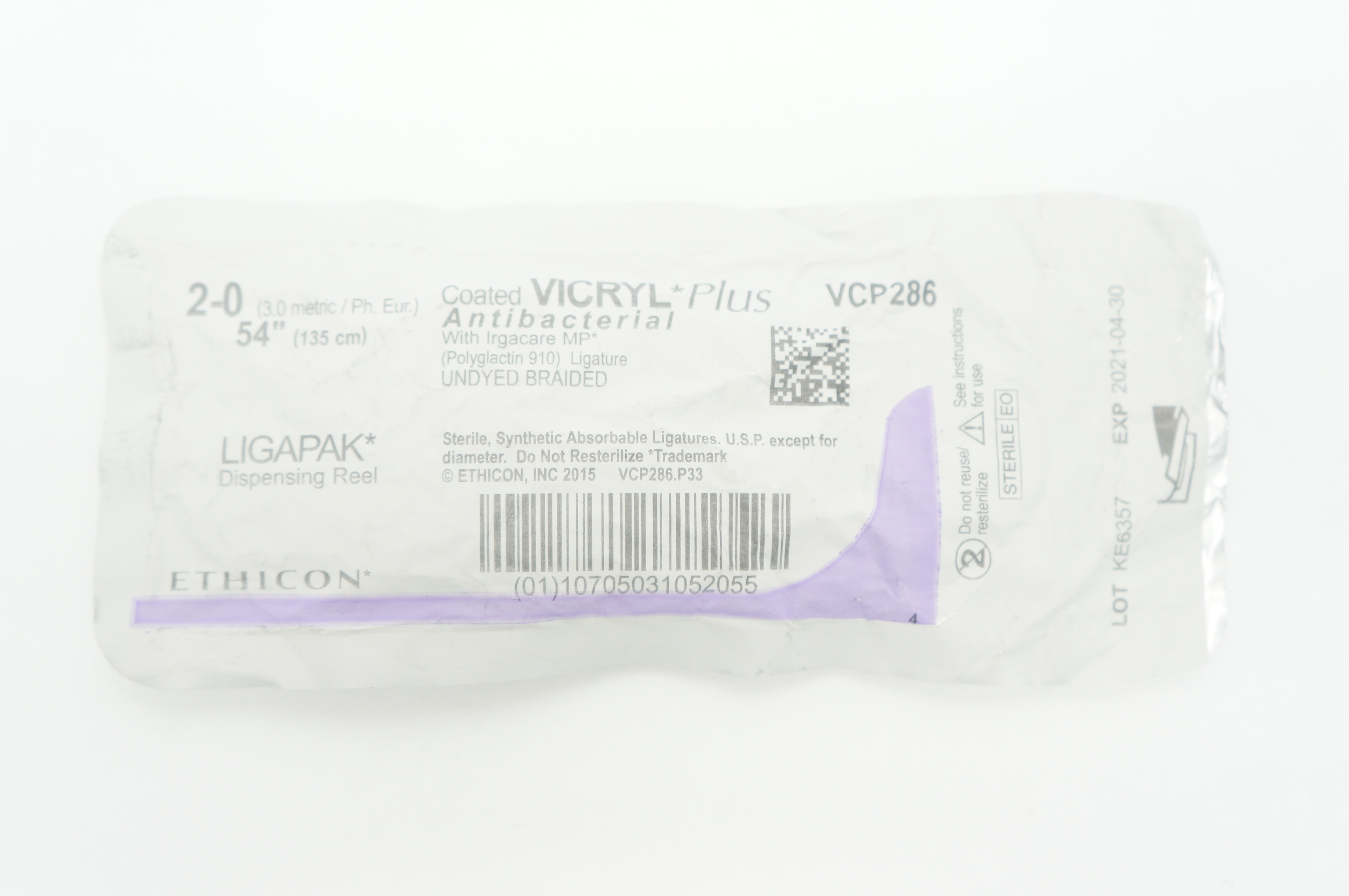 Ethicon VCP286 2-0 VICRYL Plus LIGAPAK Dispensing Reel 54inch