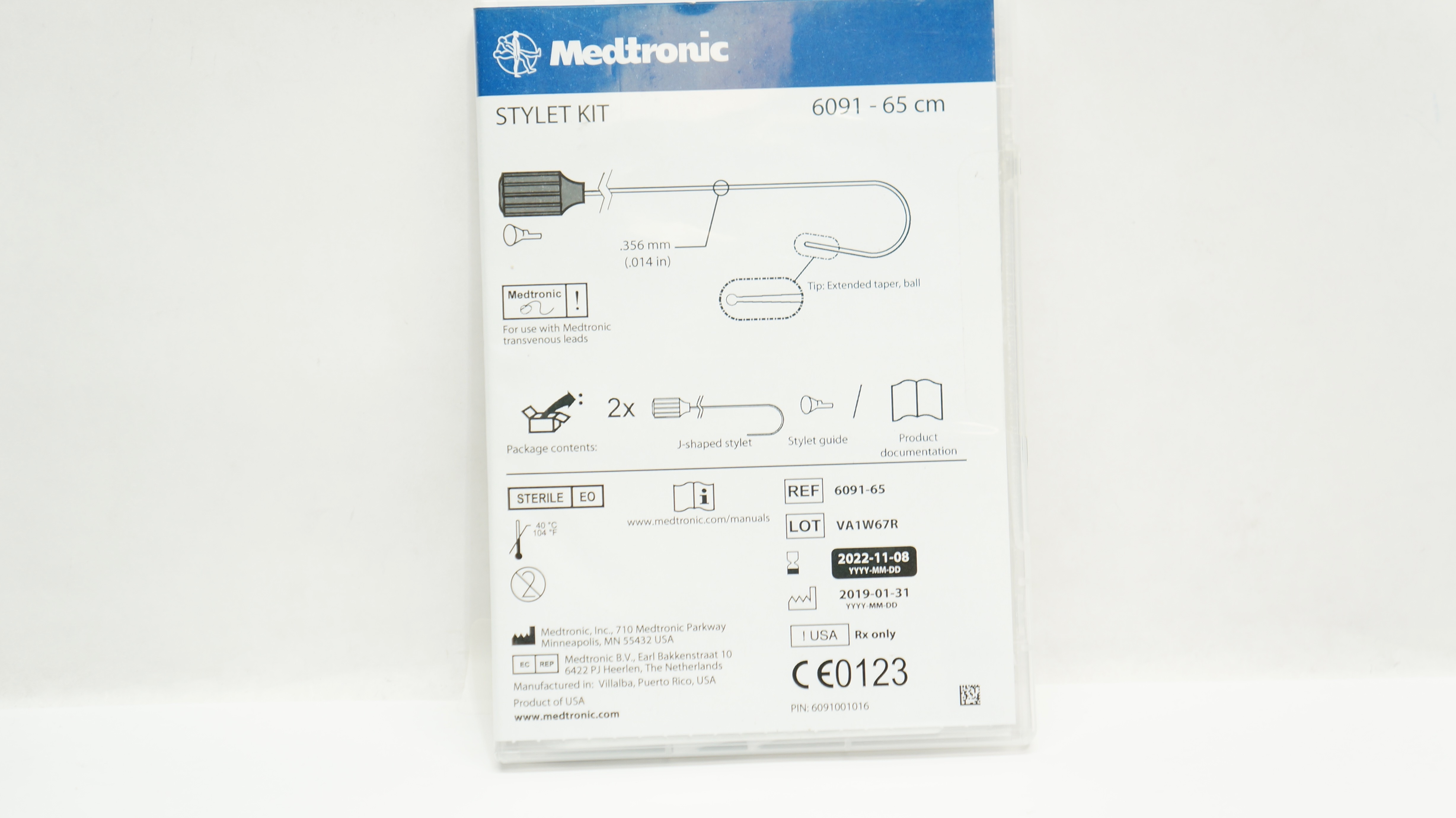 Medtronic 6091-65 Stylet Kit 6091 - 65 cm - Pack 2 (x)