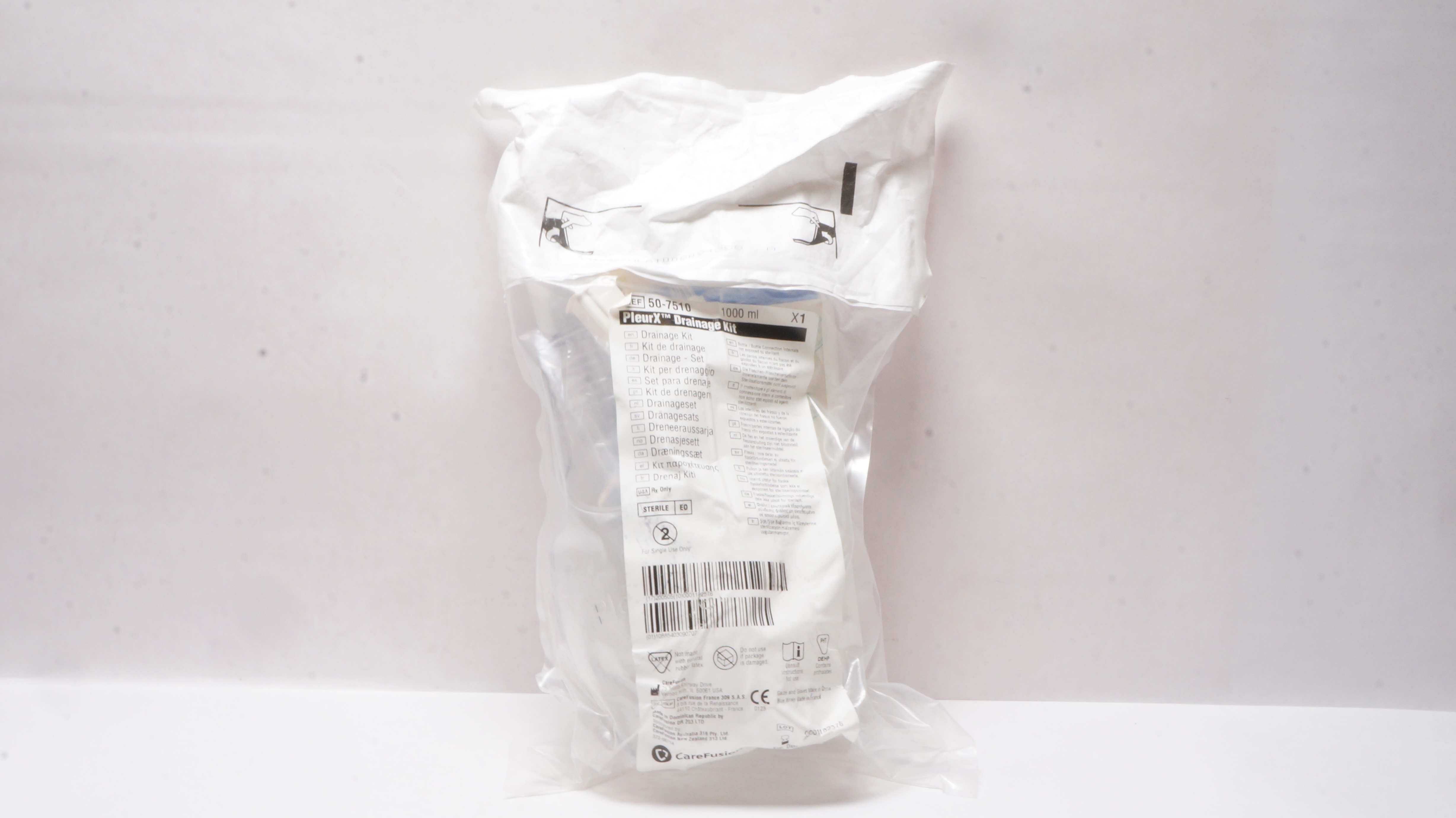 CareFusion 50-7510 PleurX Drainage Kit Procedure Pack 1000ml (x)