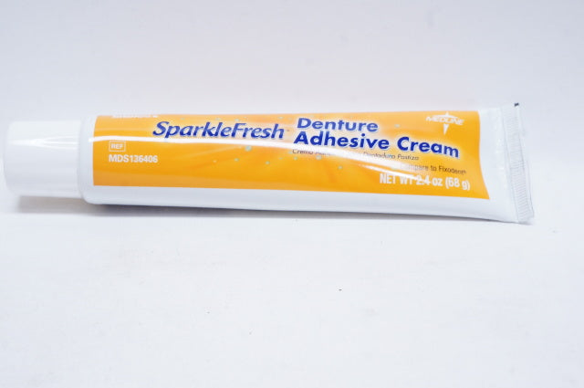 Medline MDS136406 SparkleFresh Denture Adhesive Cream 2.4oz.