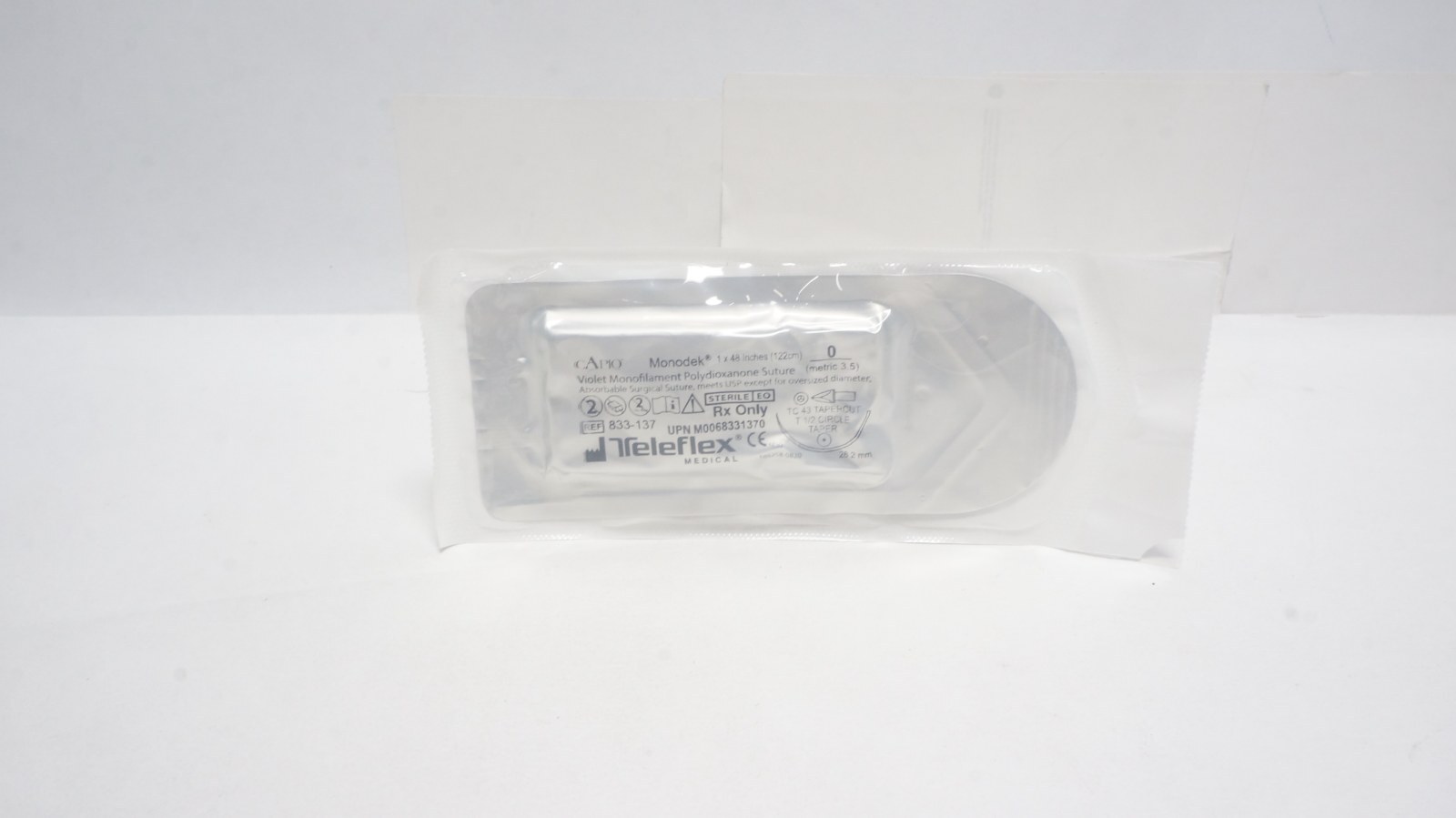 Teleflex 833-137 Monodek Suture 0 Violet 48in TC 43 TAPERCUT