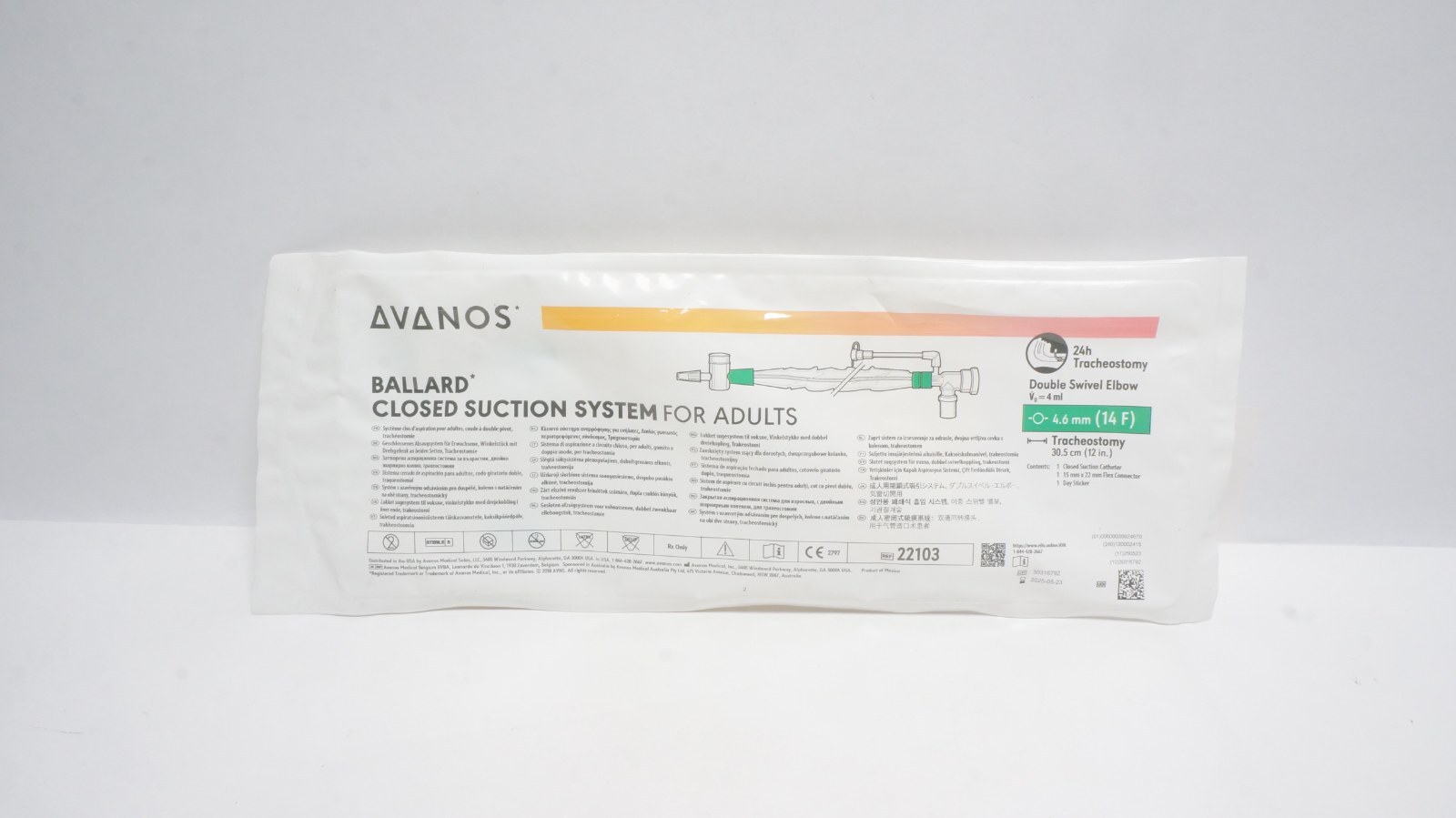 Avanos 22103 Ballard Closed Suction System 4.6 mm (14 F) 30.5 cm