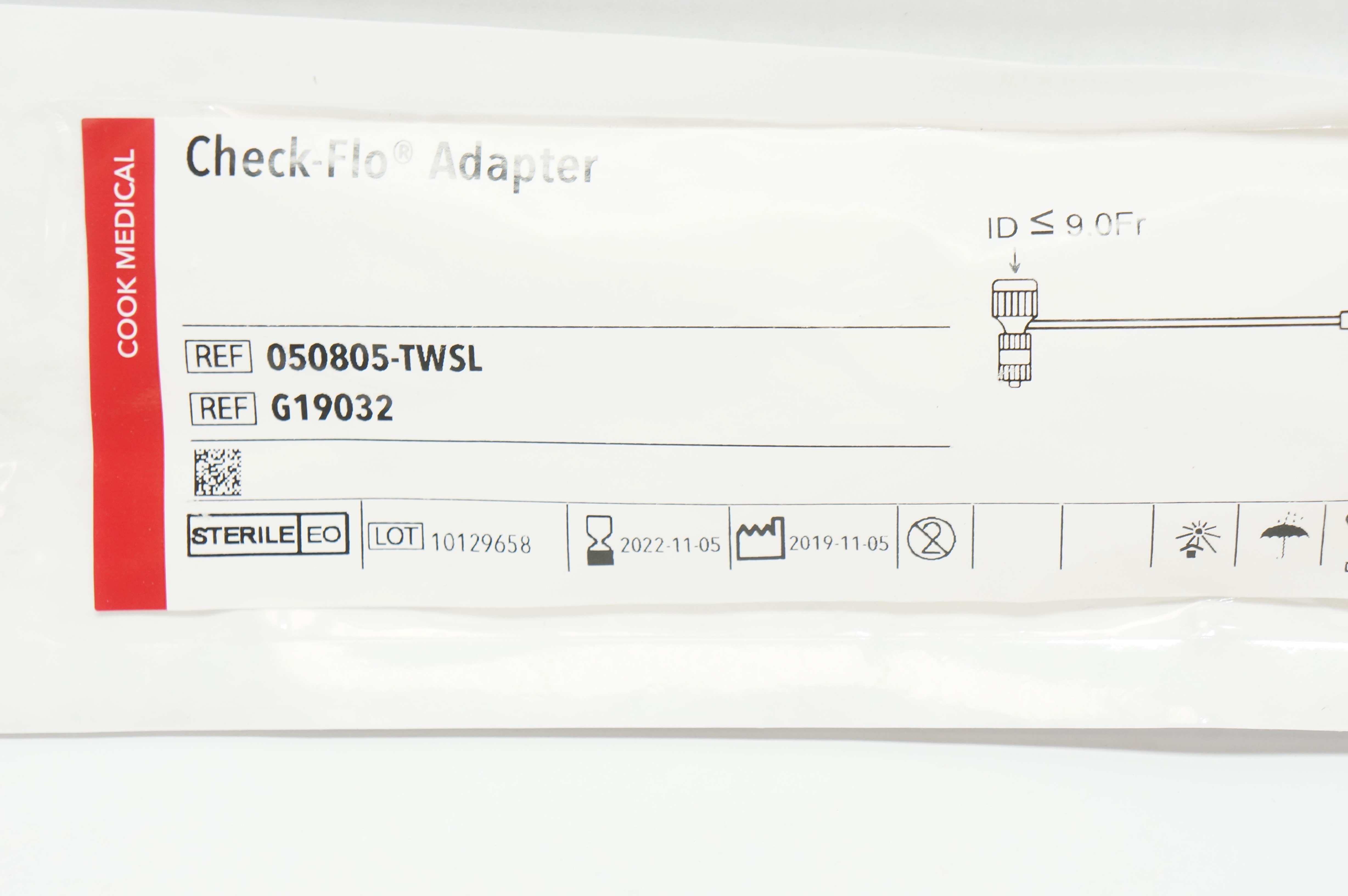 Cook Medical G19032 Check-Flo Adapter 9.0Fr. (x)