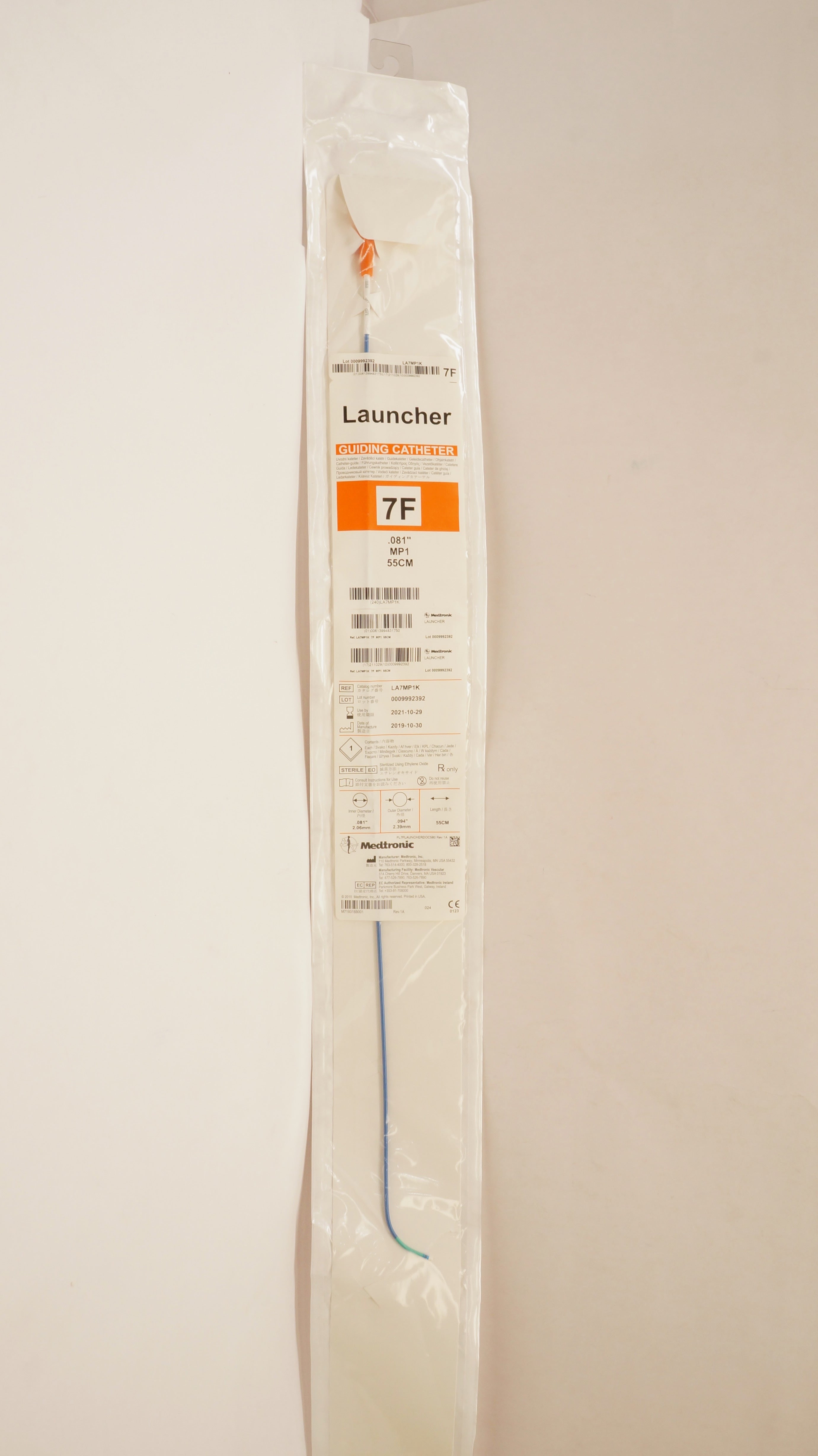 Medtronic LA7MP1K Launcher Guiding Cath. MP1 55cm 7F x .081inch (x)
