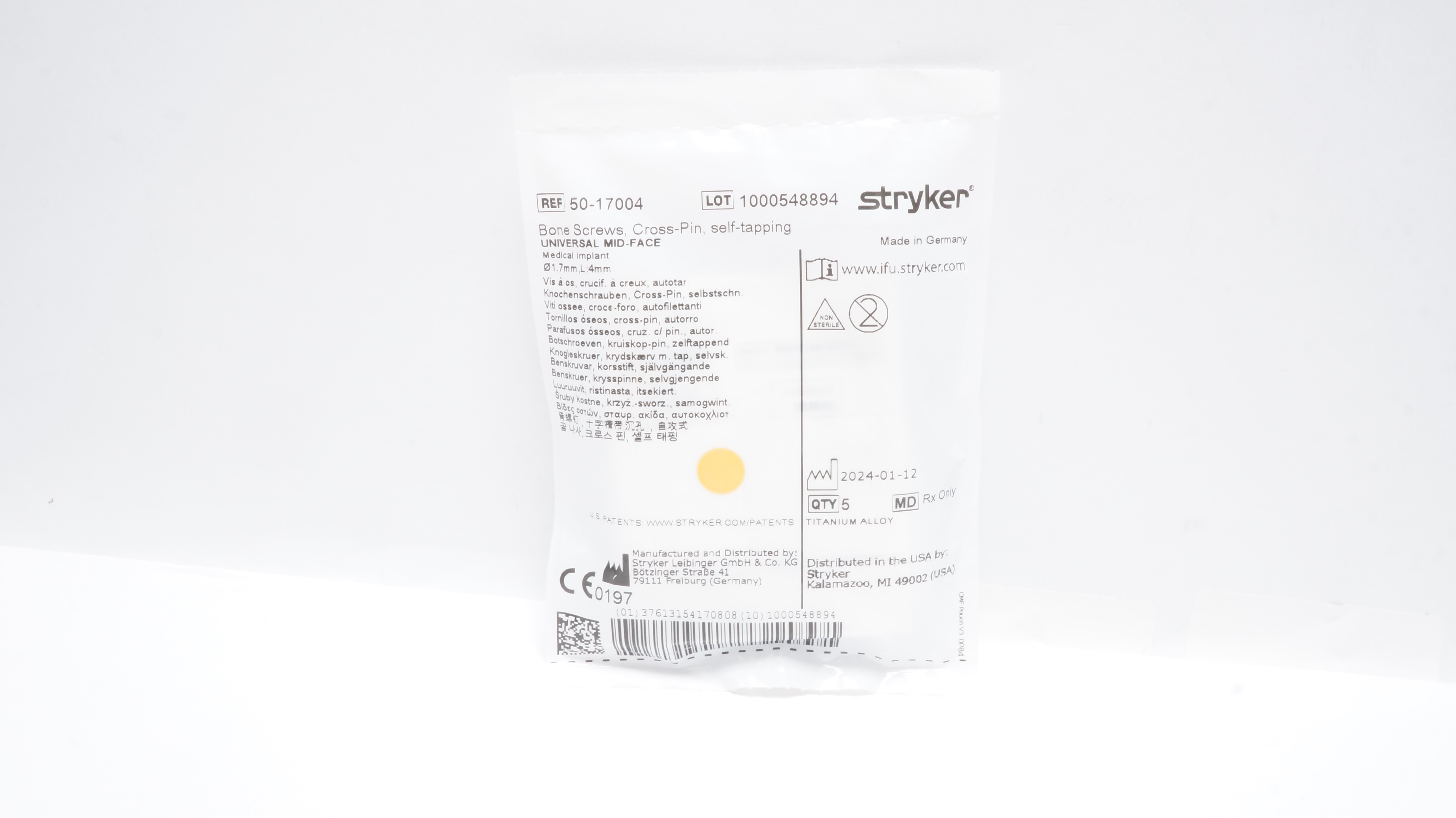Stryker 2361-5035S Advanced Locking Screw 5 x 35mm (x)