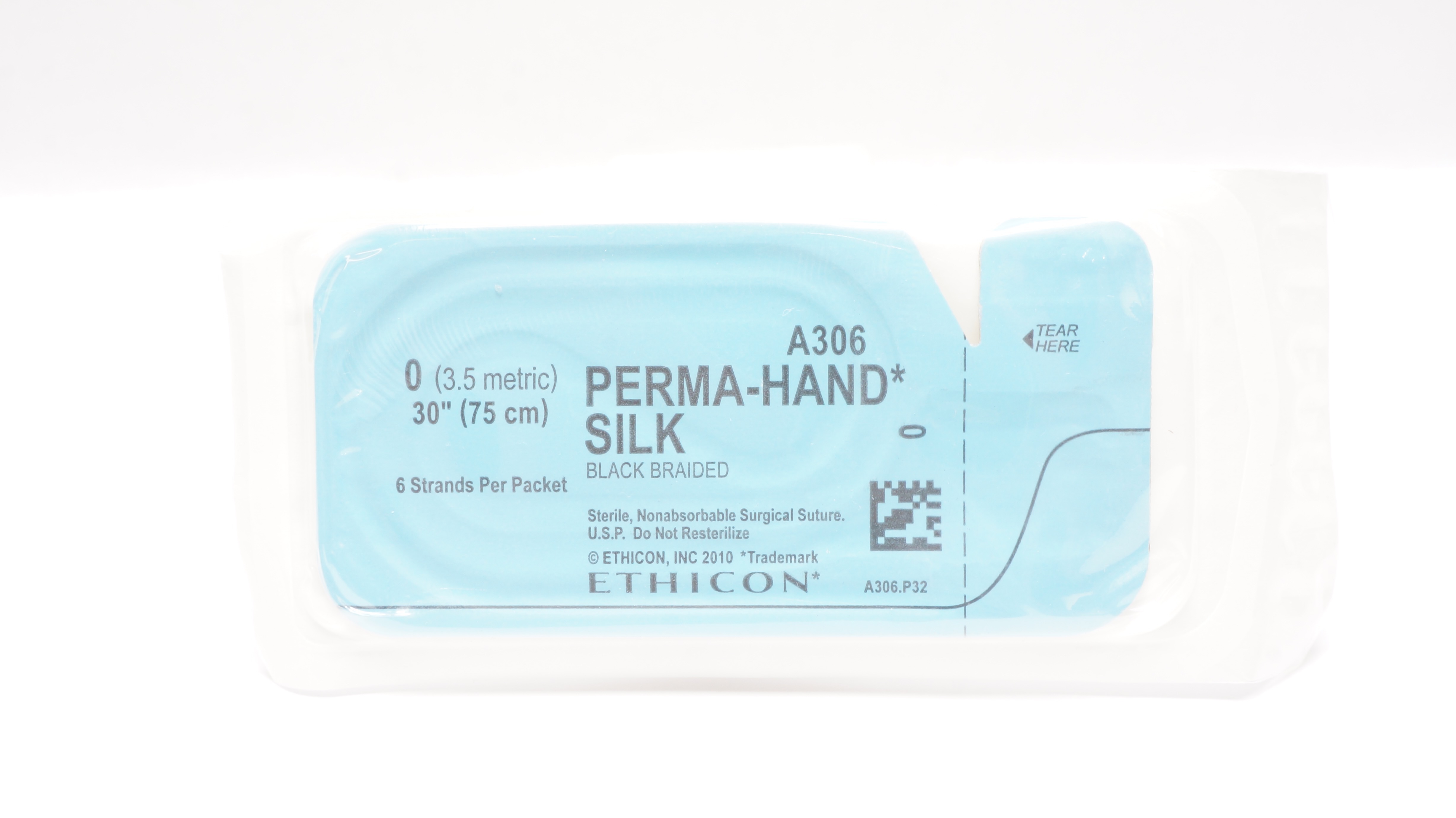 Ethicon A306 0 Perma-Hand Silk Black Braided Stre 30 inch (x)