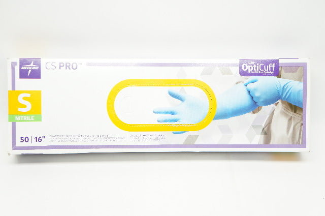 Medline CS16S CS PRO Powder-Free Nitrile Exam Gloves, Small 16inch - Box of 50