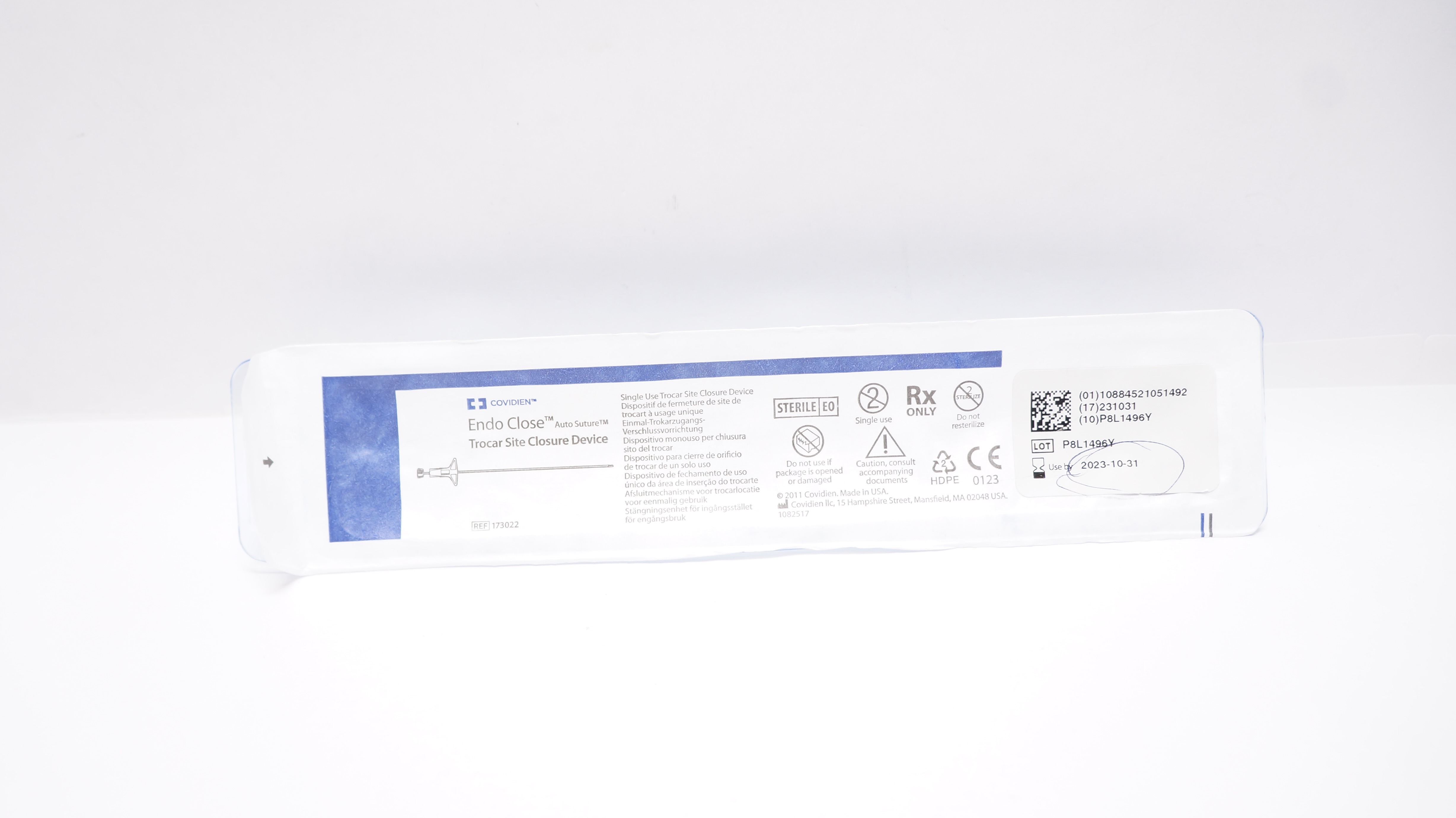 Covidien 173022 Endo Close Auto Suture Trocar Site Closure Device (x)