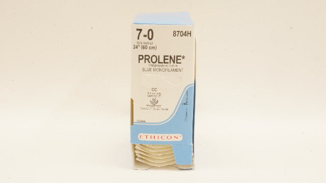 Ethicon 8704H 7-0 PROLENE Stre CC 9.3mm 3/8c Tapercut 24 inch (x) - Box of 36