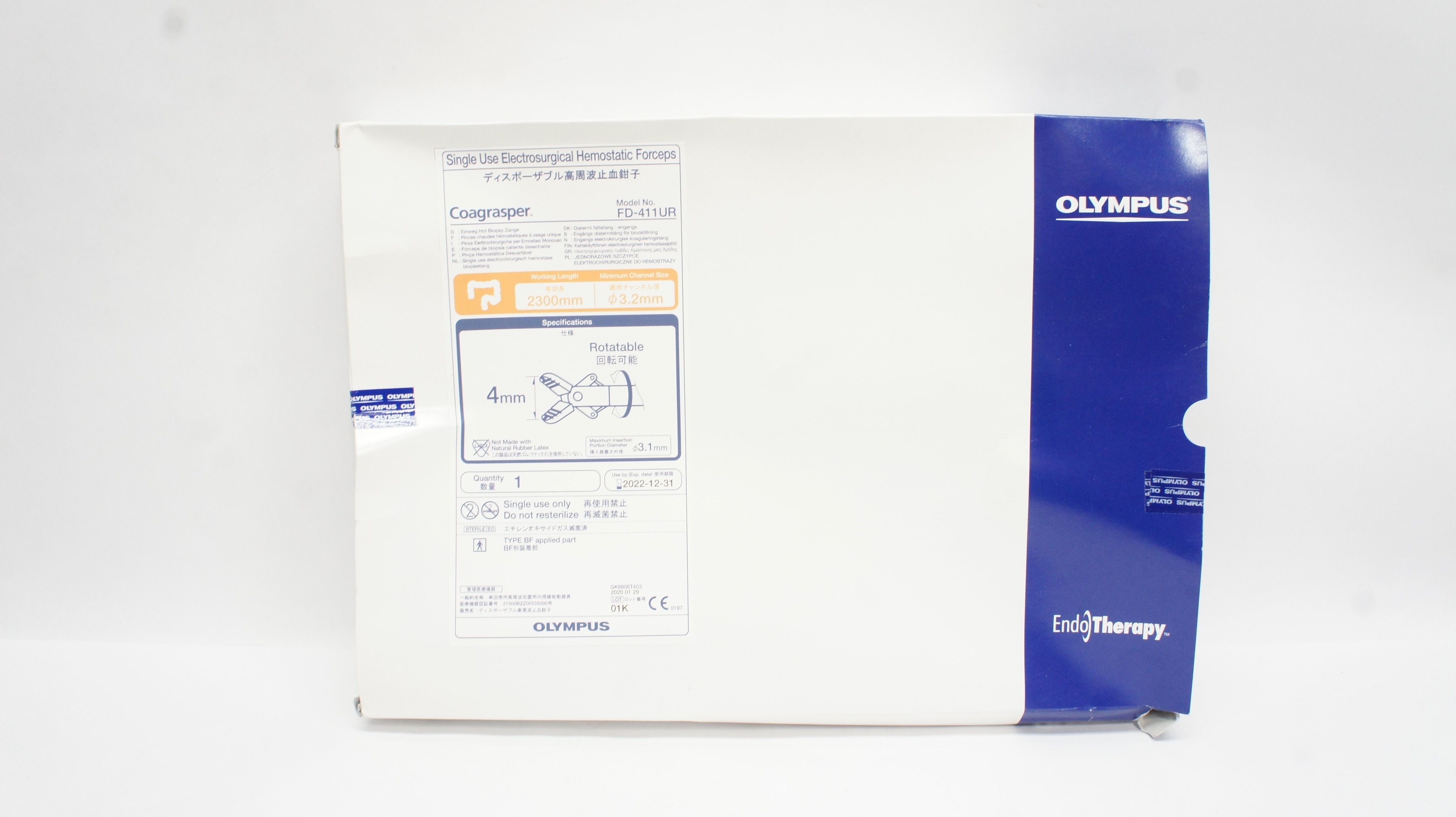 Olympus FD-411UR Coagrasper Electrosurgical Hemostatic Forceps 2300mm x 3.2mm(x)