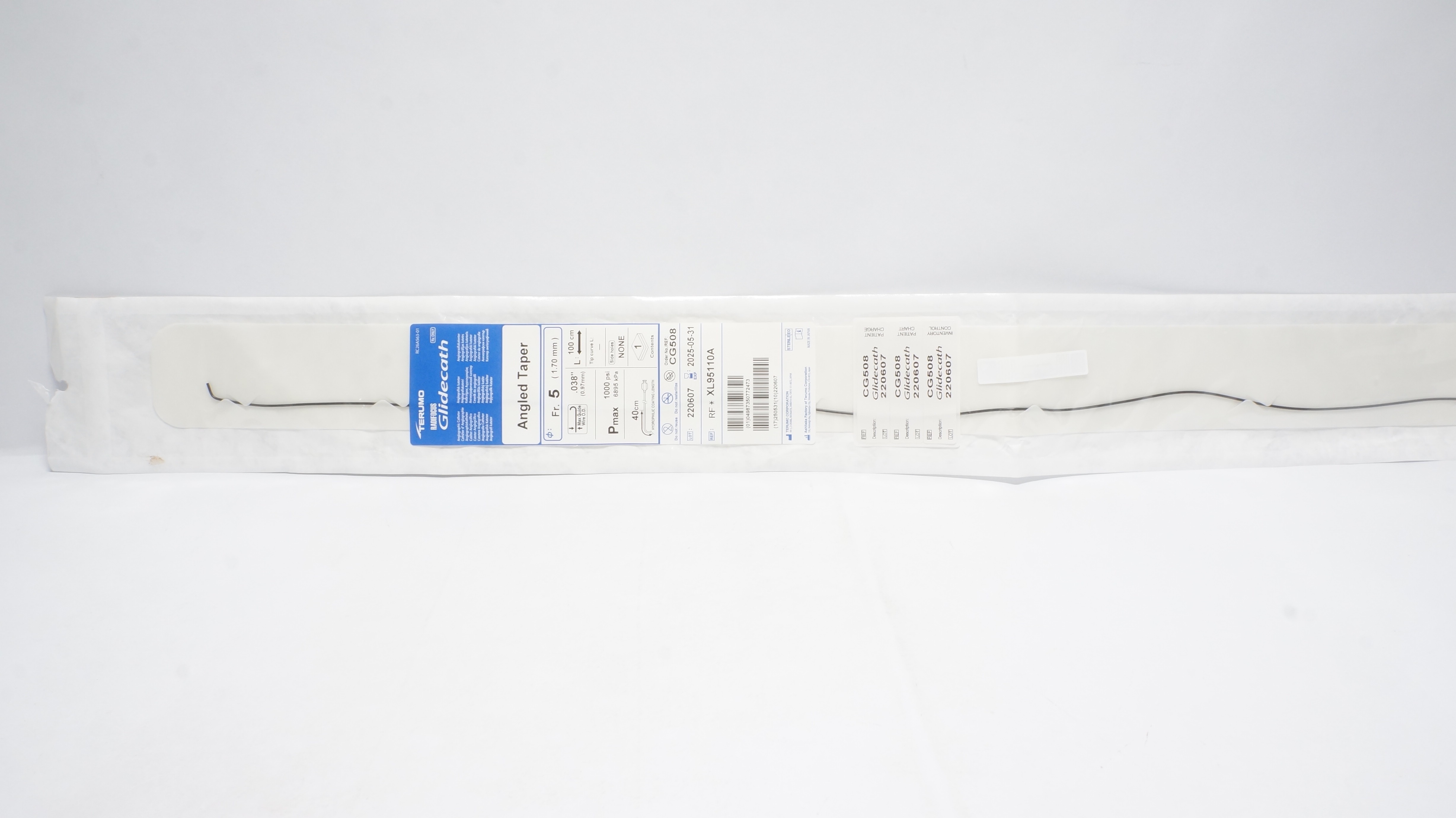 Terumo CG508 Radifocus GlideCath Angled Taper Angiographic Catheter 5Fr (x)