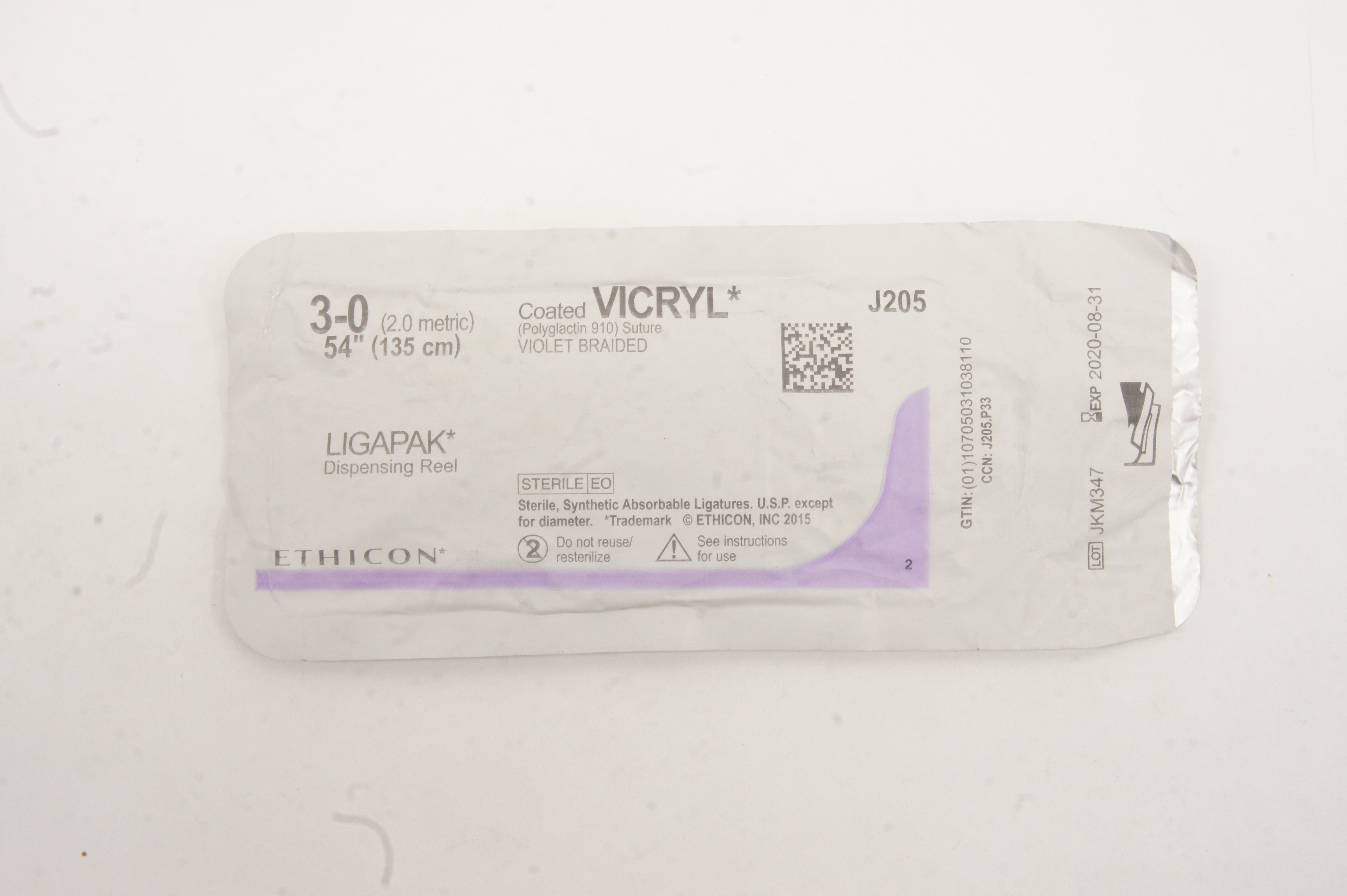 Ethicon J205G 3-0 VICRYL LIGAPAK Dispensing Reel 54inch (x)