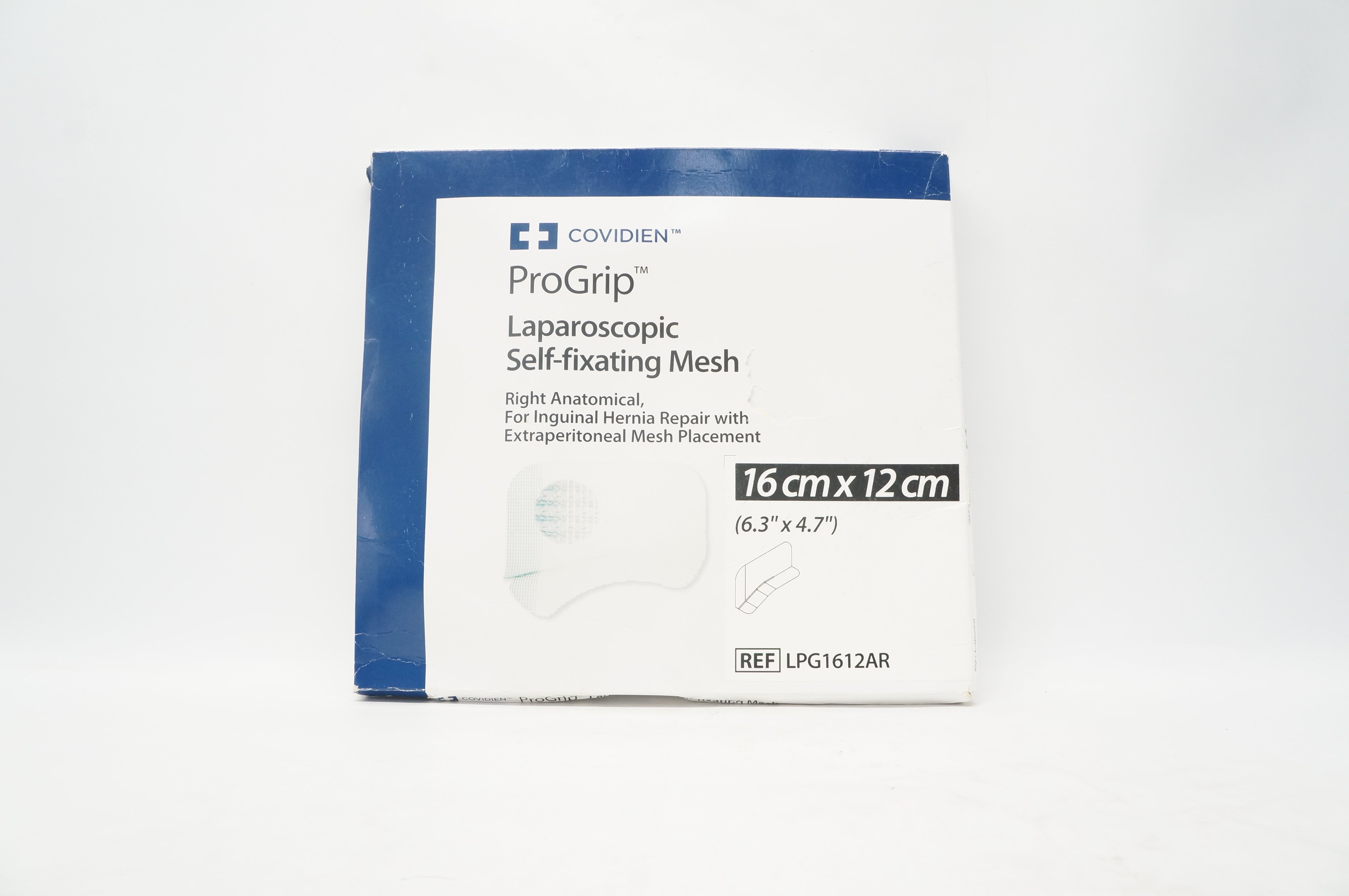 Covidien LPG1612AR ProGrip Laparoscopic Self-Fixating Mesh 6.3inch x 4.7inch
