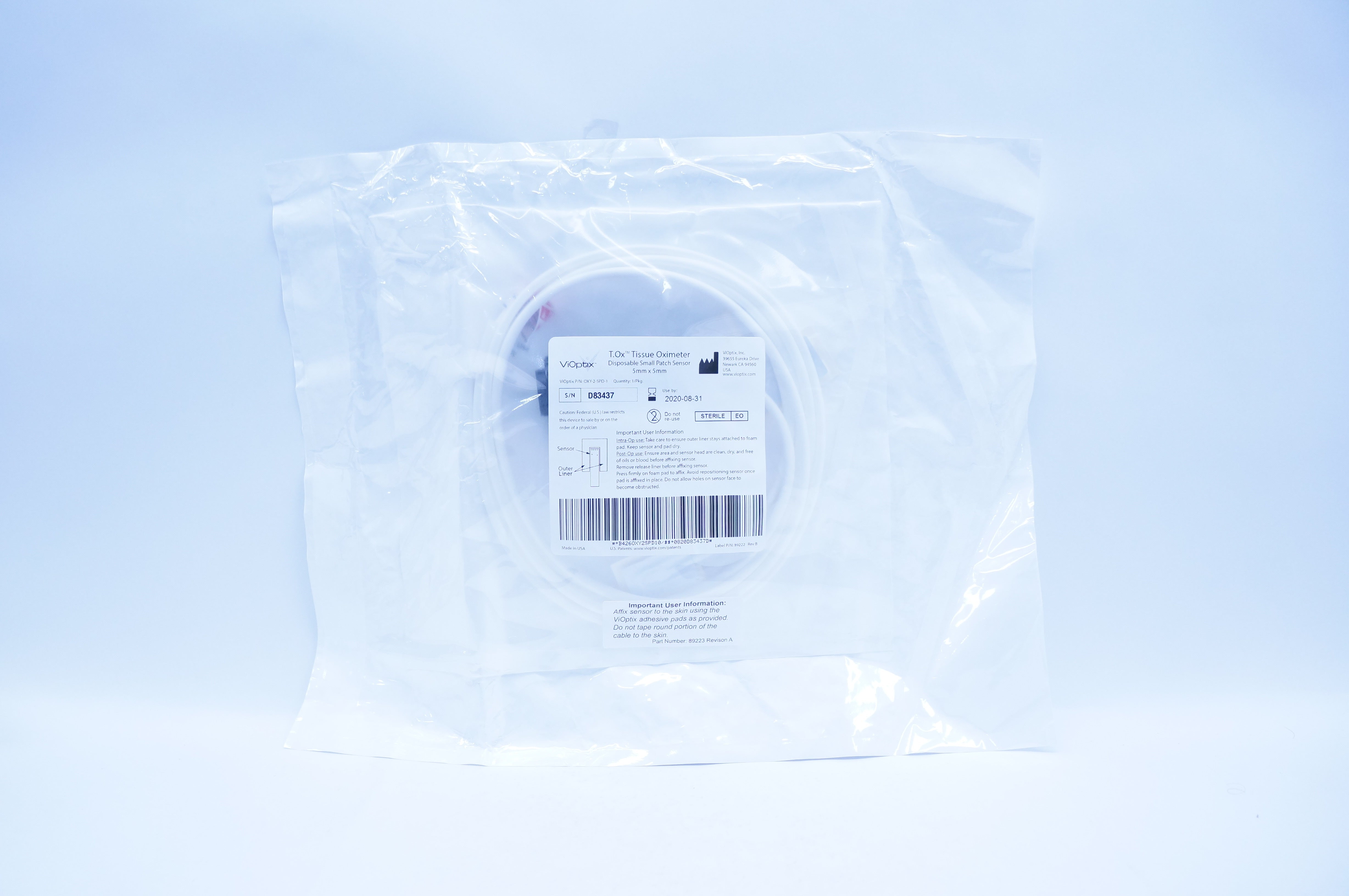 ViOpitx D83437 T.Ox Tissue Oximeter Small Patch Sensor 5 x 5mm (x)