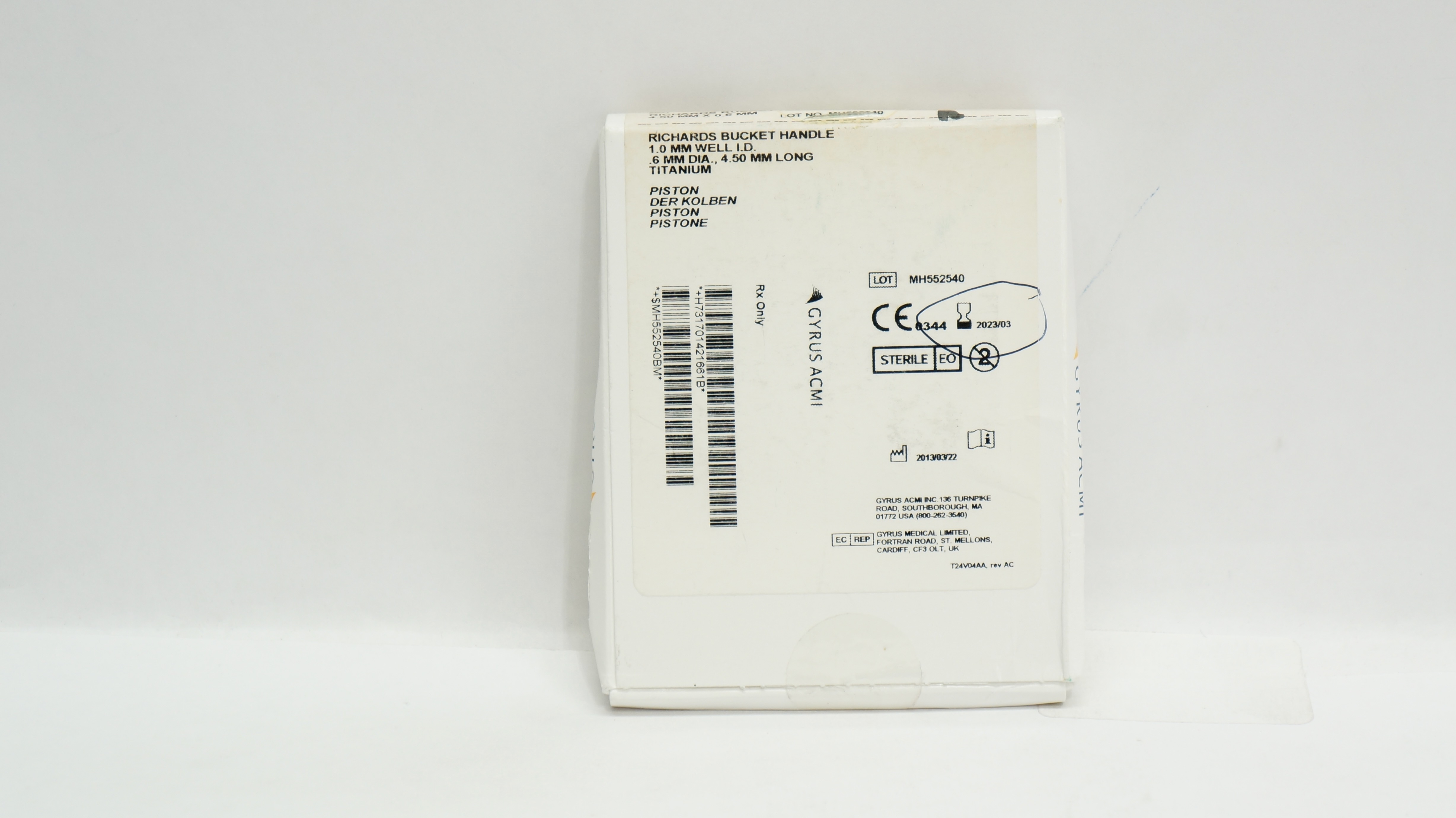 Gyrus Acmi 70142166 Richard Bucket Handle Pistone 1.0mm x 6mm x 4.50mm (x)
