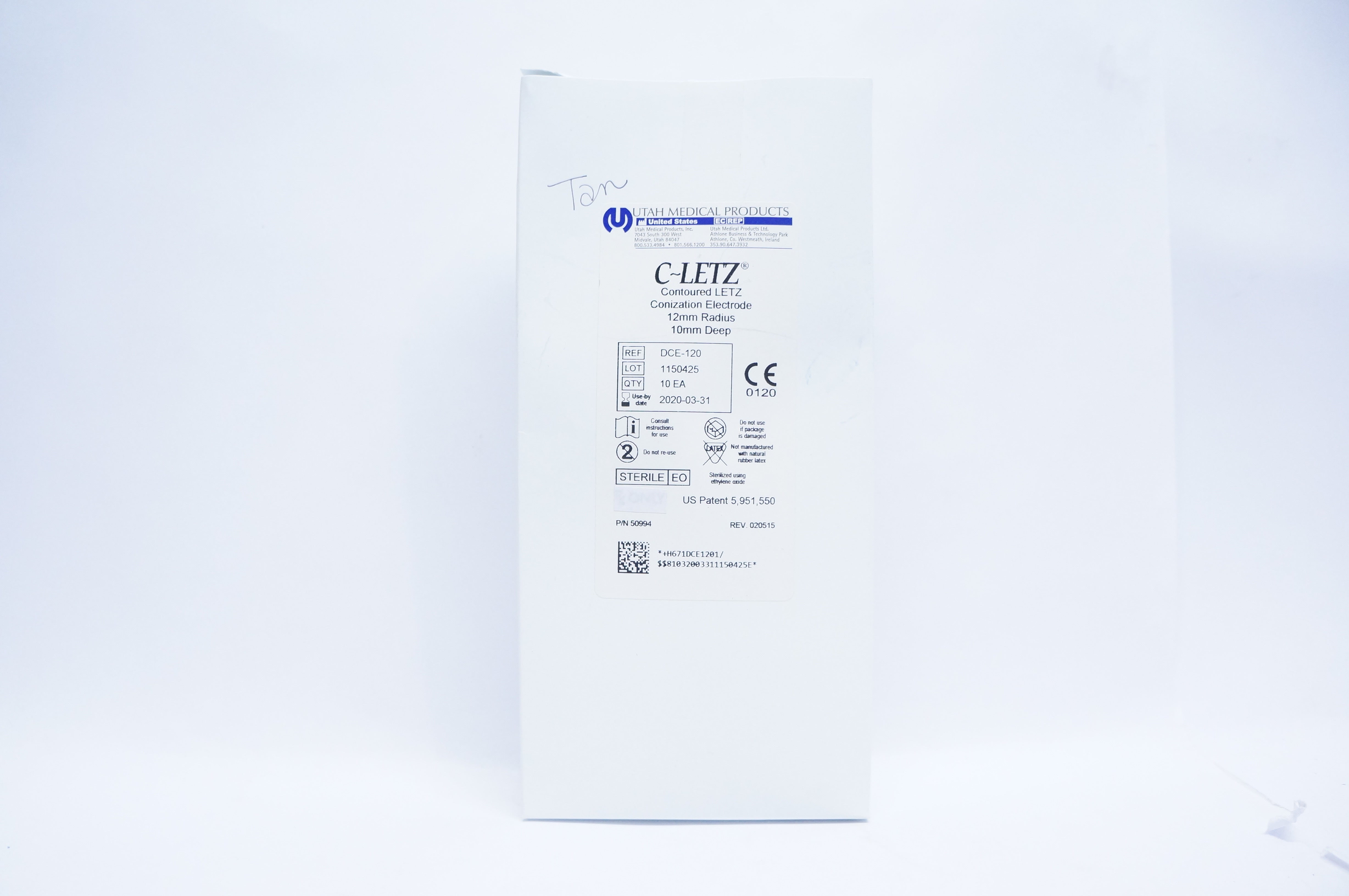Utah DCE-120 C-LETZ Contoured LETZ Conization Electrode 12mm(x) - Box of 10