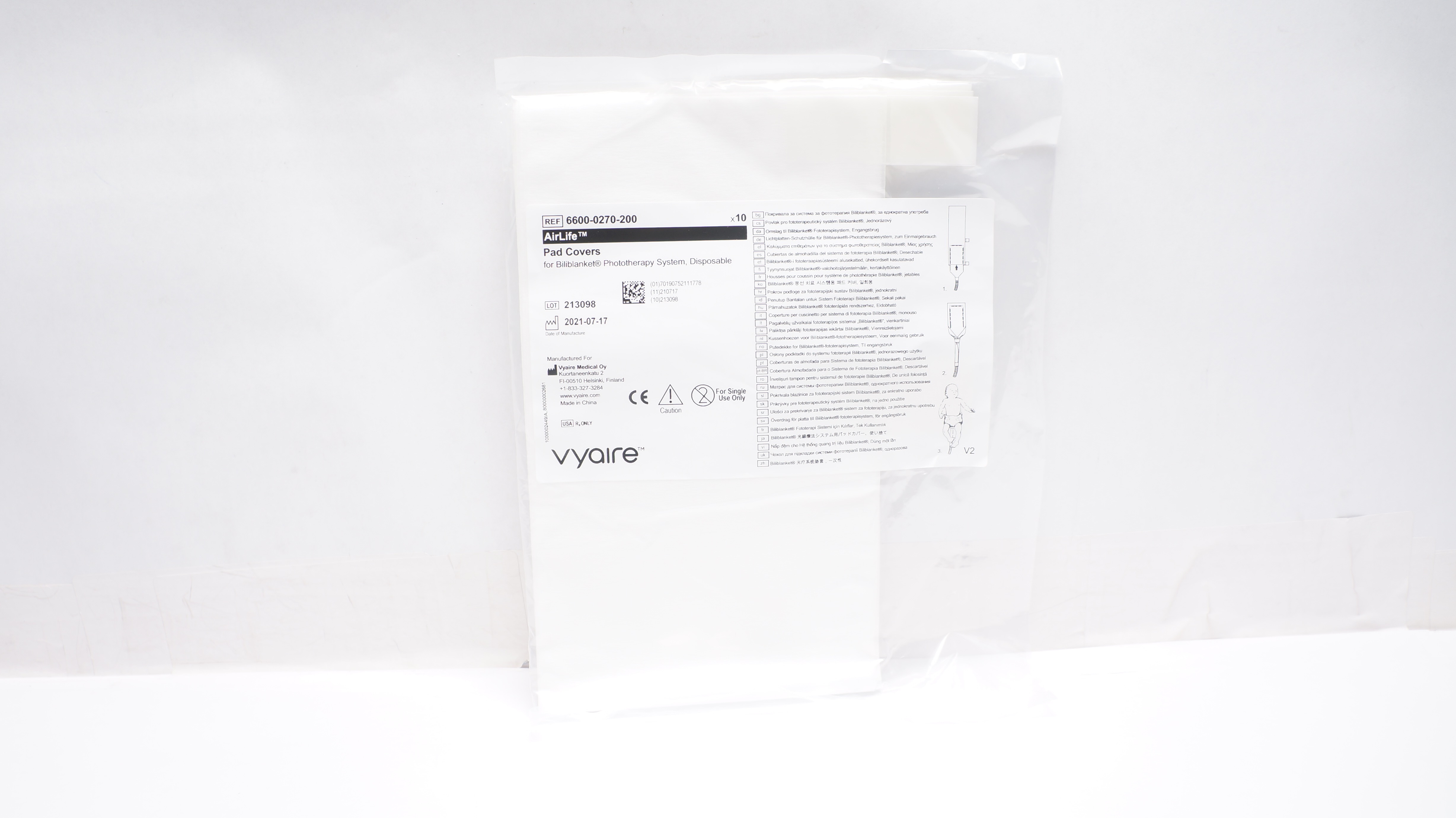 Vyaire 6600-0270-200 AirLife Pad Covers - Pack od 10