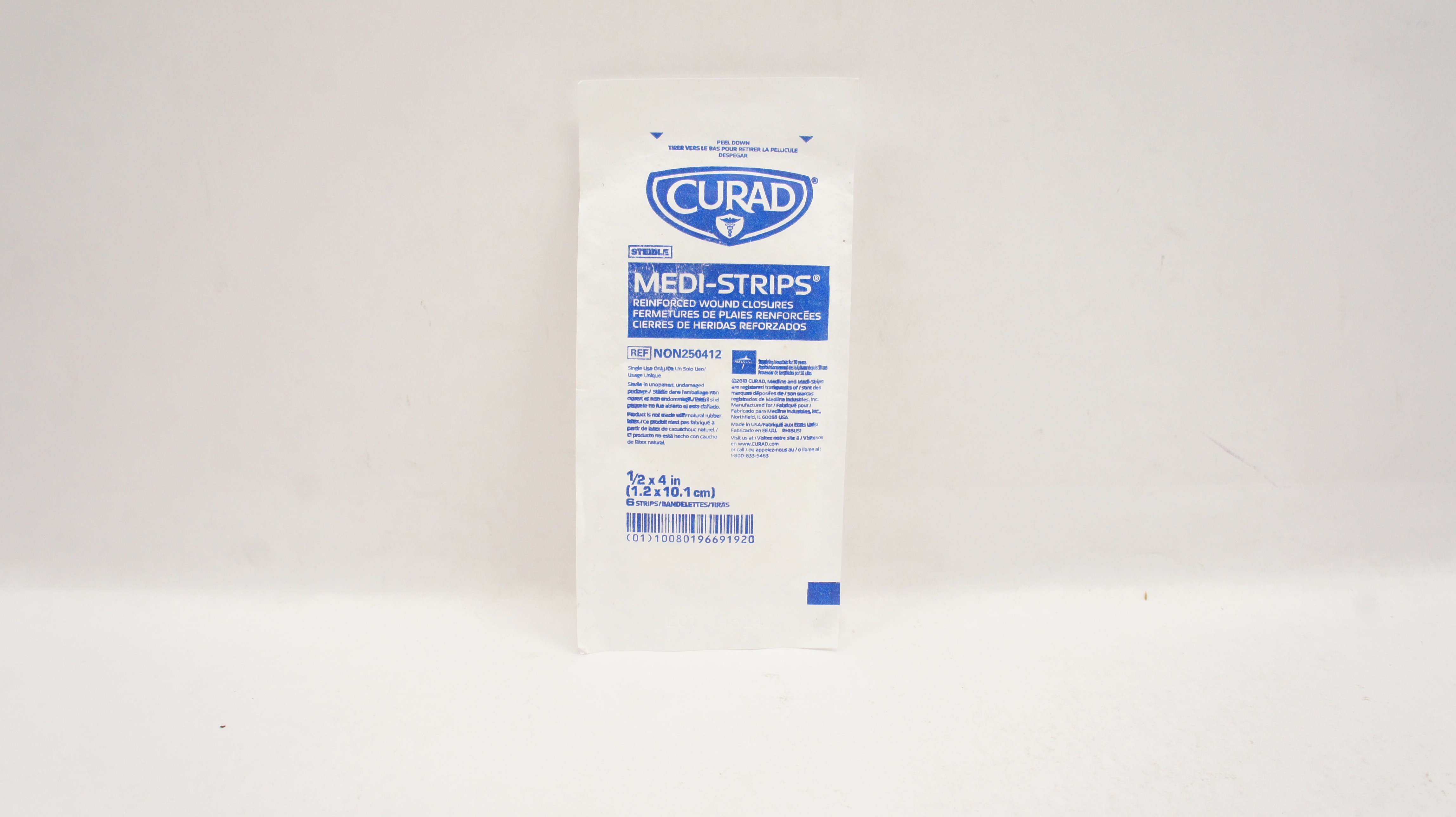 Medline NON250412 Curad Reinforced Wound Closures 1/2 x 4In Pack of 6