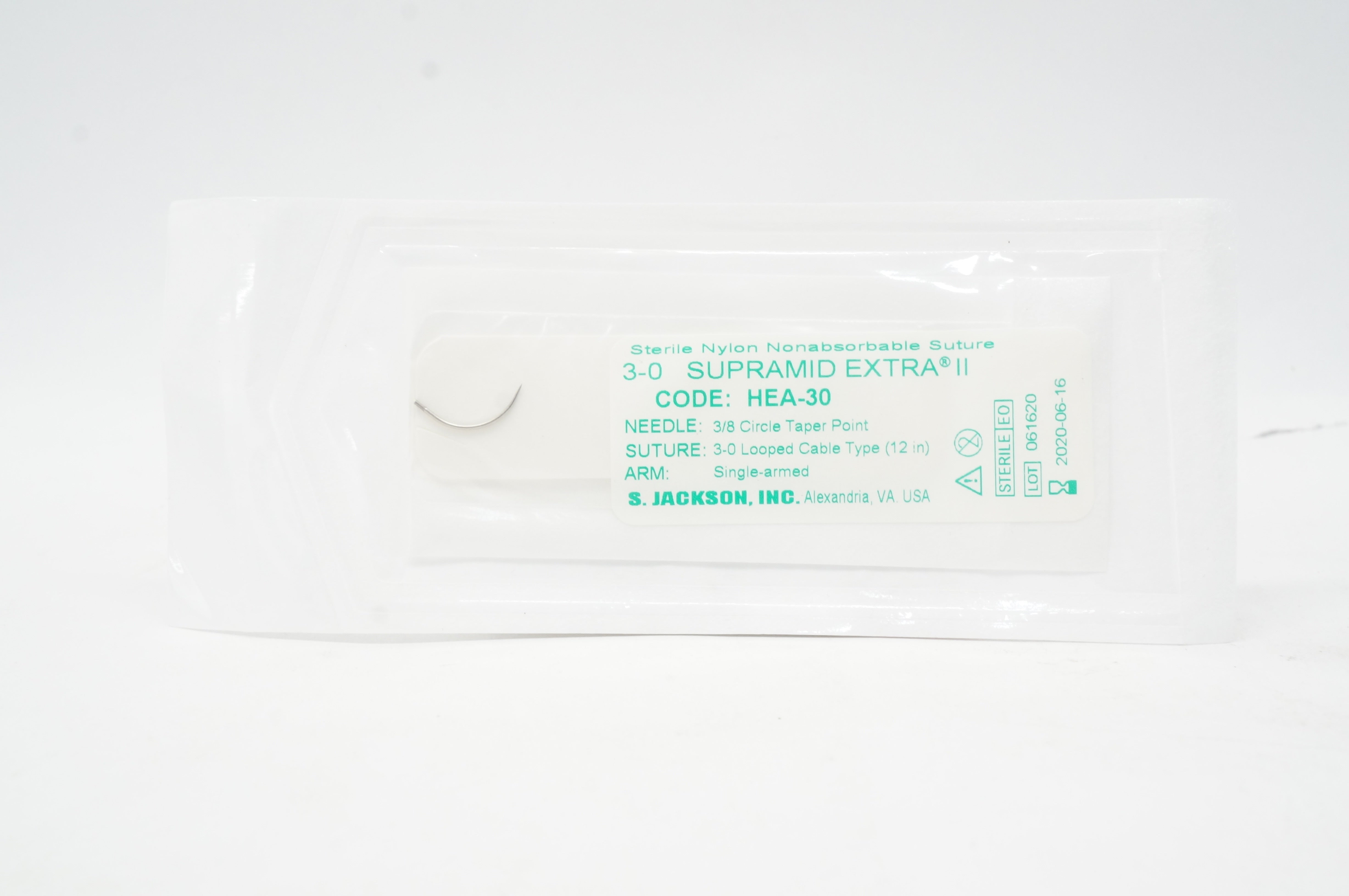 S. Jackson HEA-30 3-0 SUPRAMID EXTRA II 3/8 Circle Taper (x)