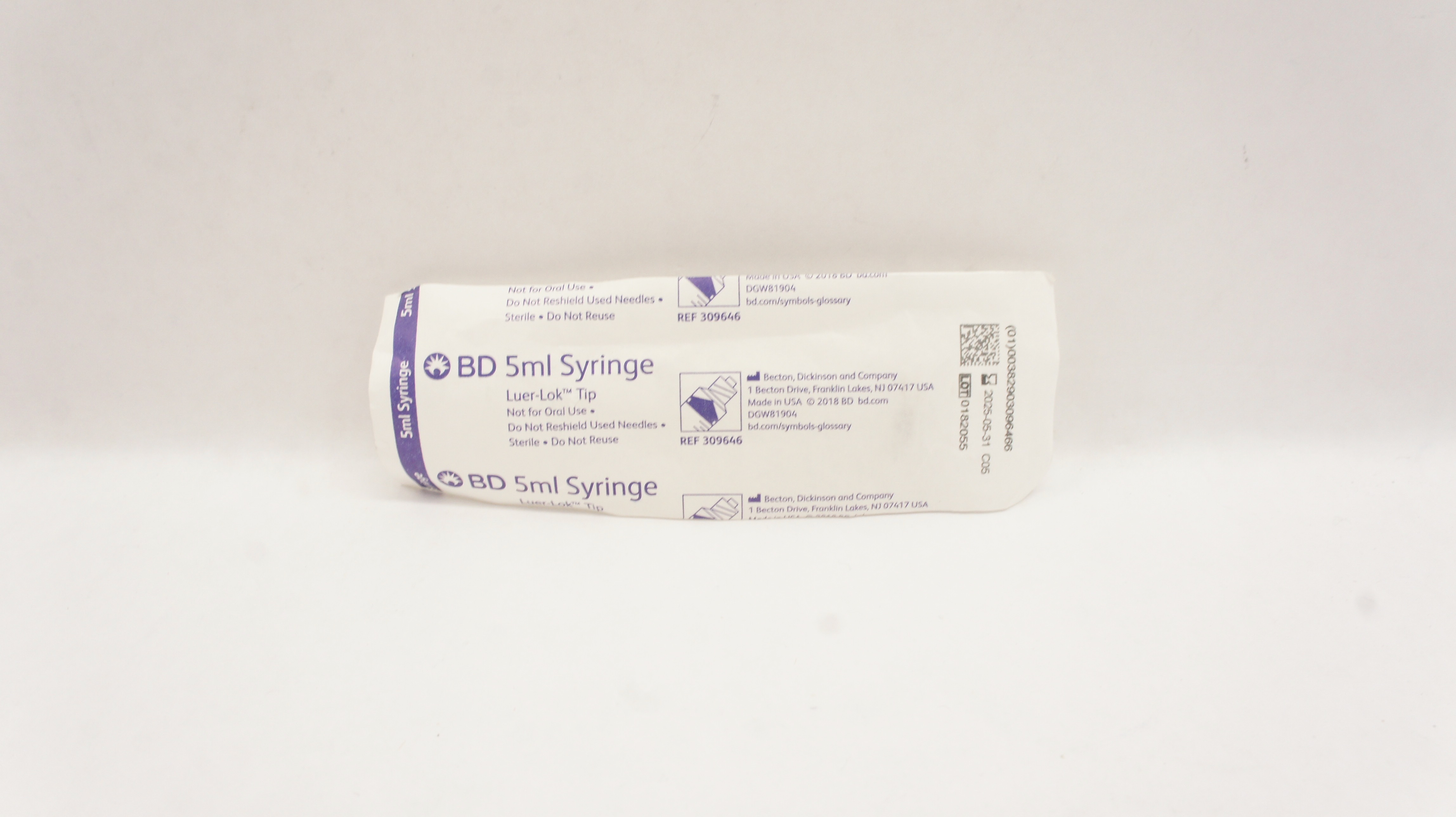 BD 309646 Syringe Luer-Loc Tip 5ml