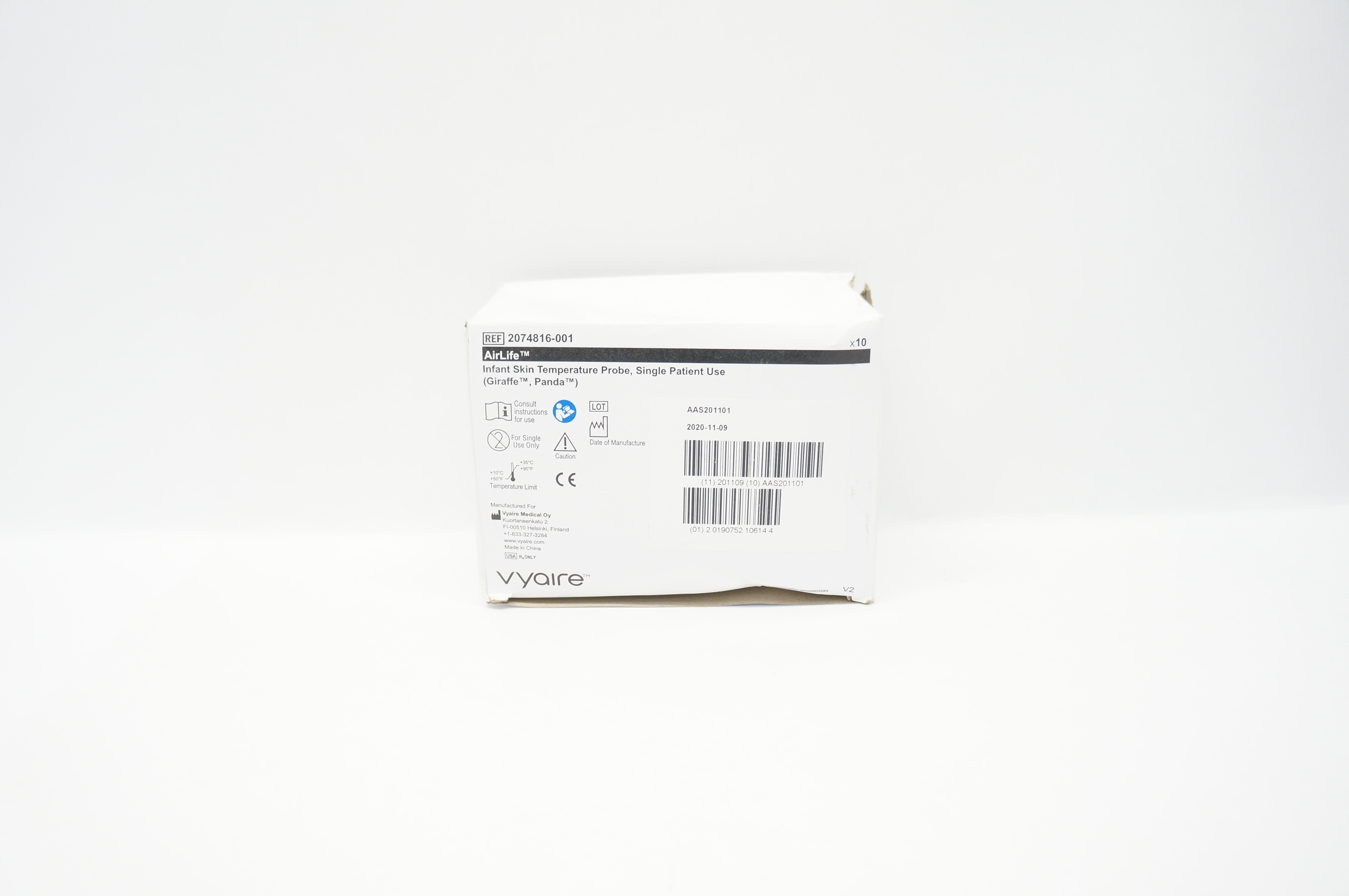 Vyaire 2074816-001 AirLife Infant Skin Temperature Probe - Box of 5