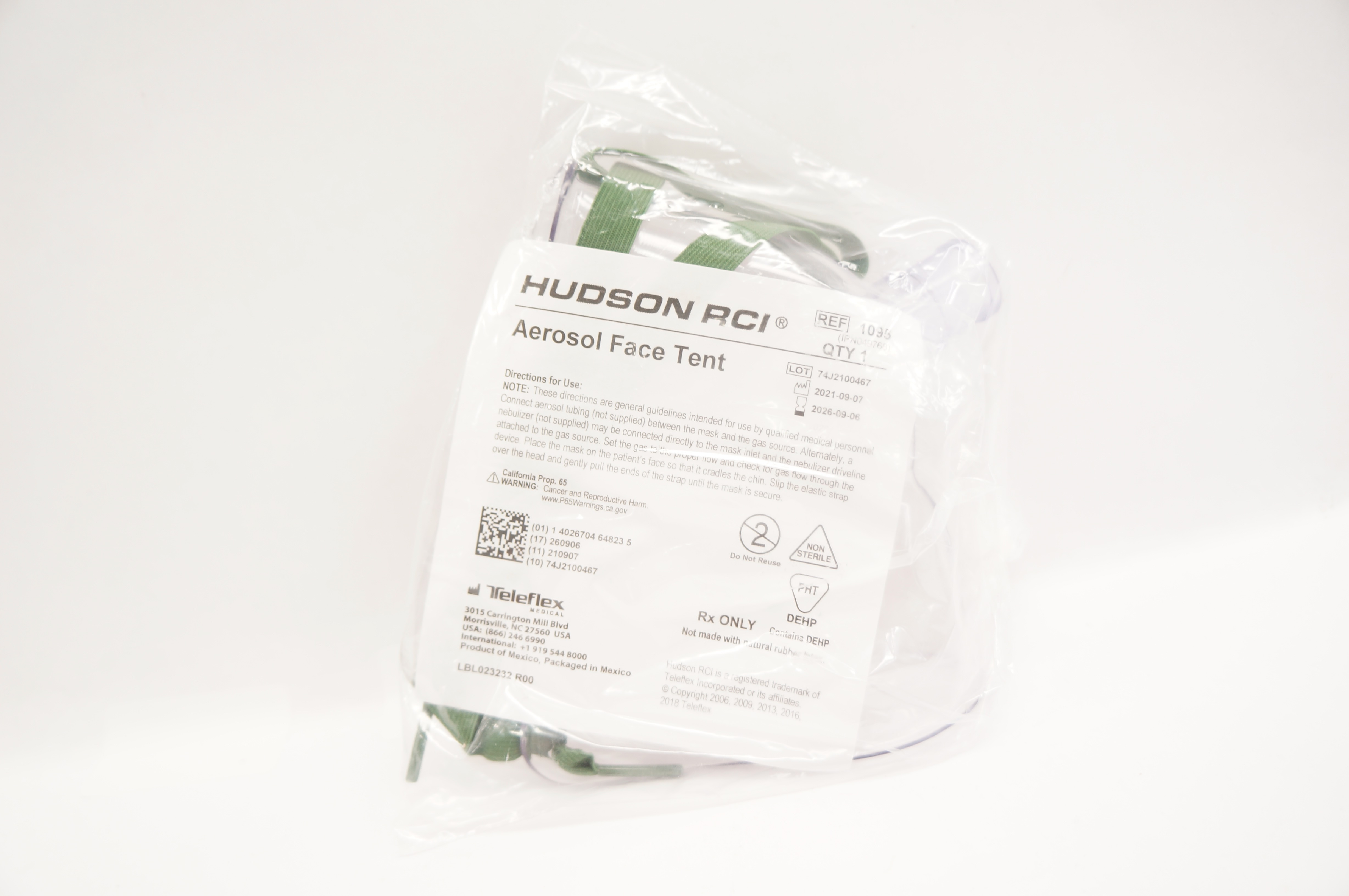 Teleflex 1095 Hudson RCI Aerosol Face Tent