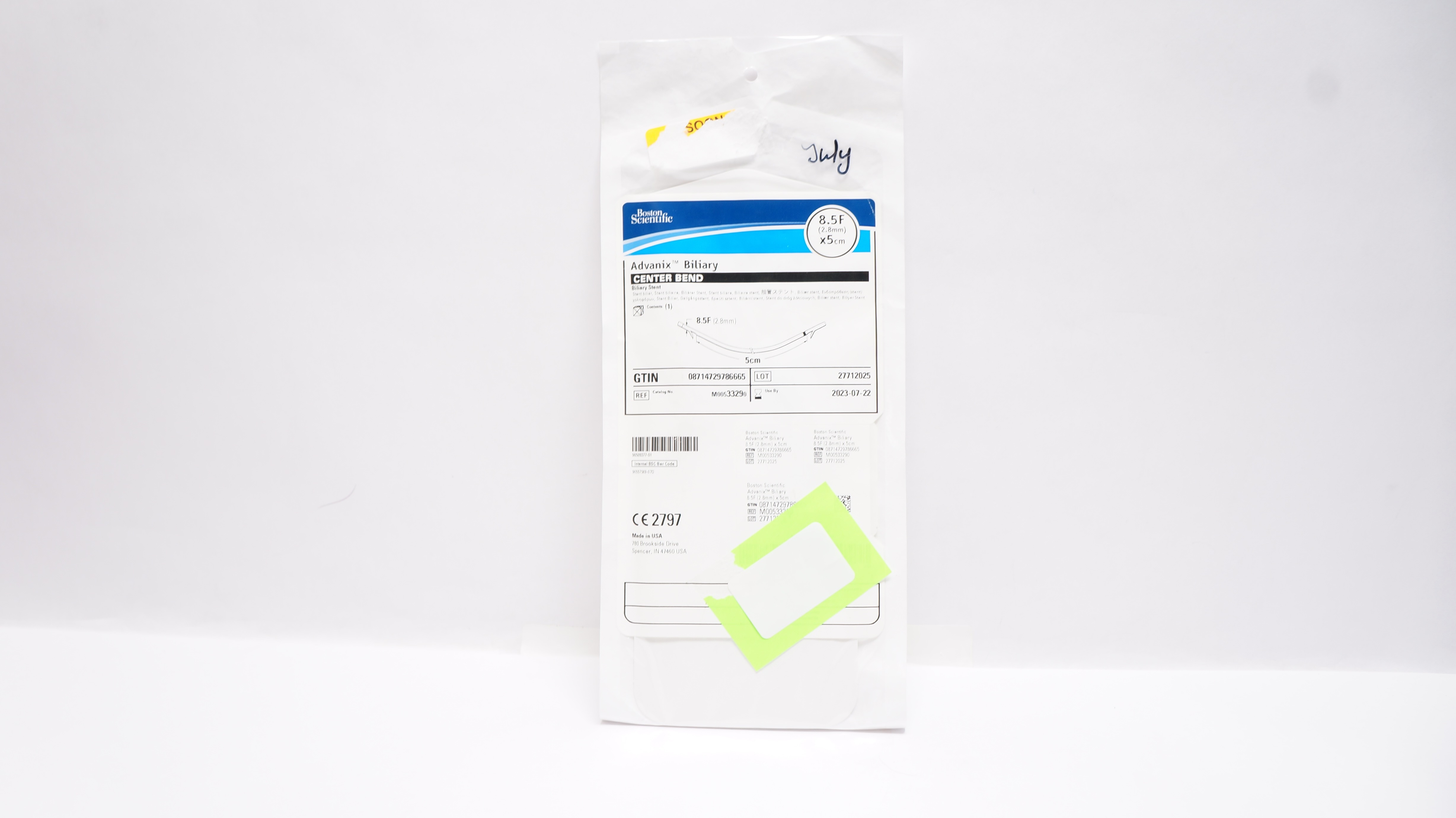 Boston Scientific M00533290 Advanix Center Bend Biliary Stnt 8.5F x 5cm (x)