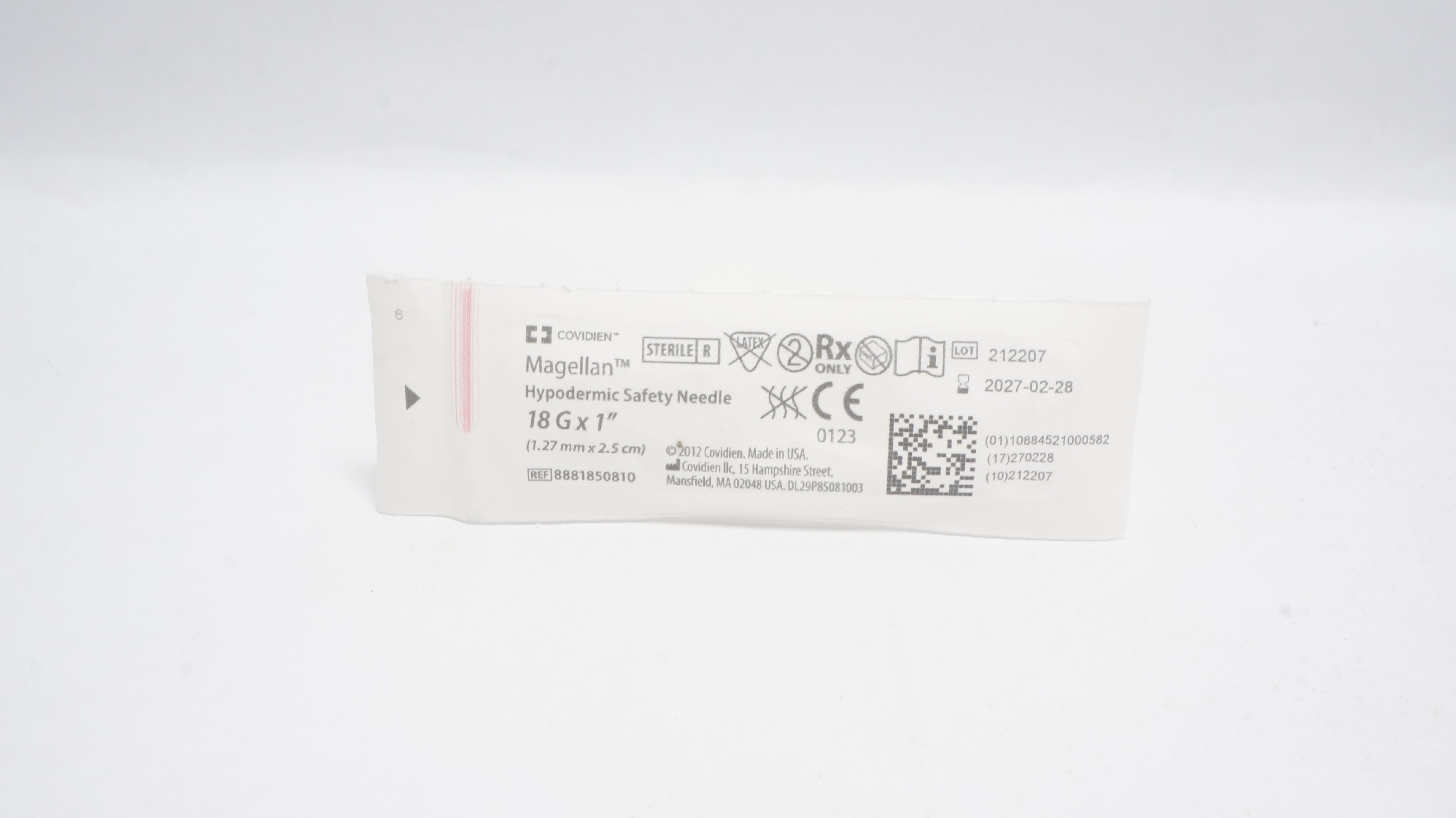 Covidien 8881850810 Magellan Hypodermic Safety Needle 18G x 1In