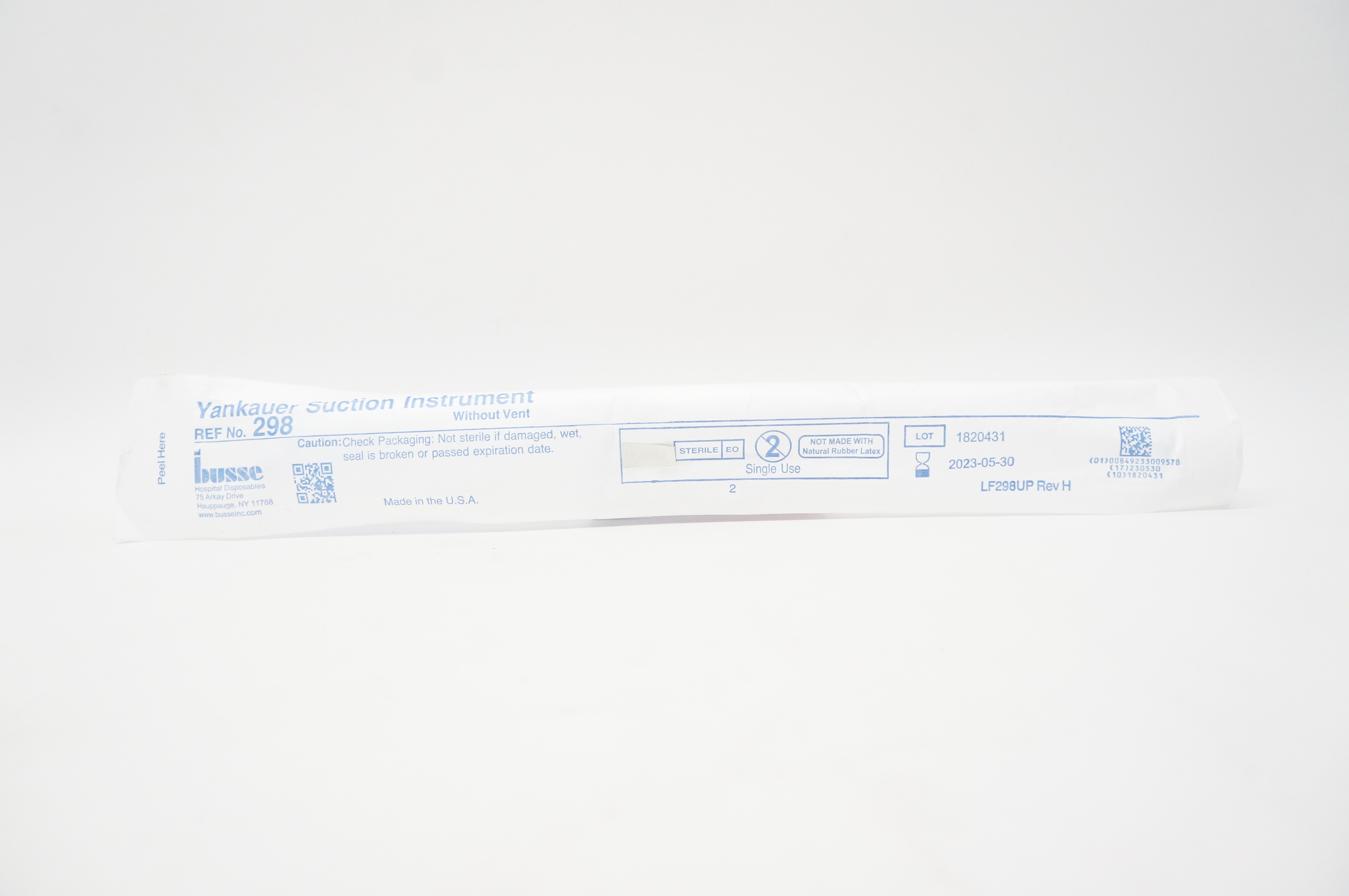 Busse 298 Yankauer Suction Instrument Without Vent