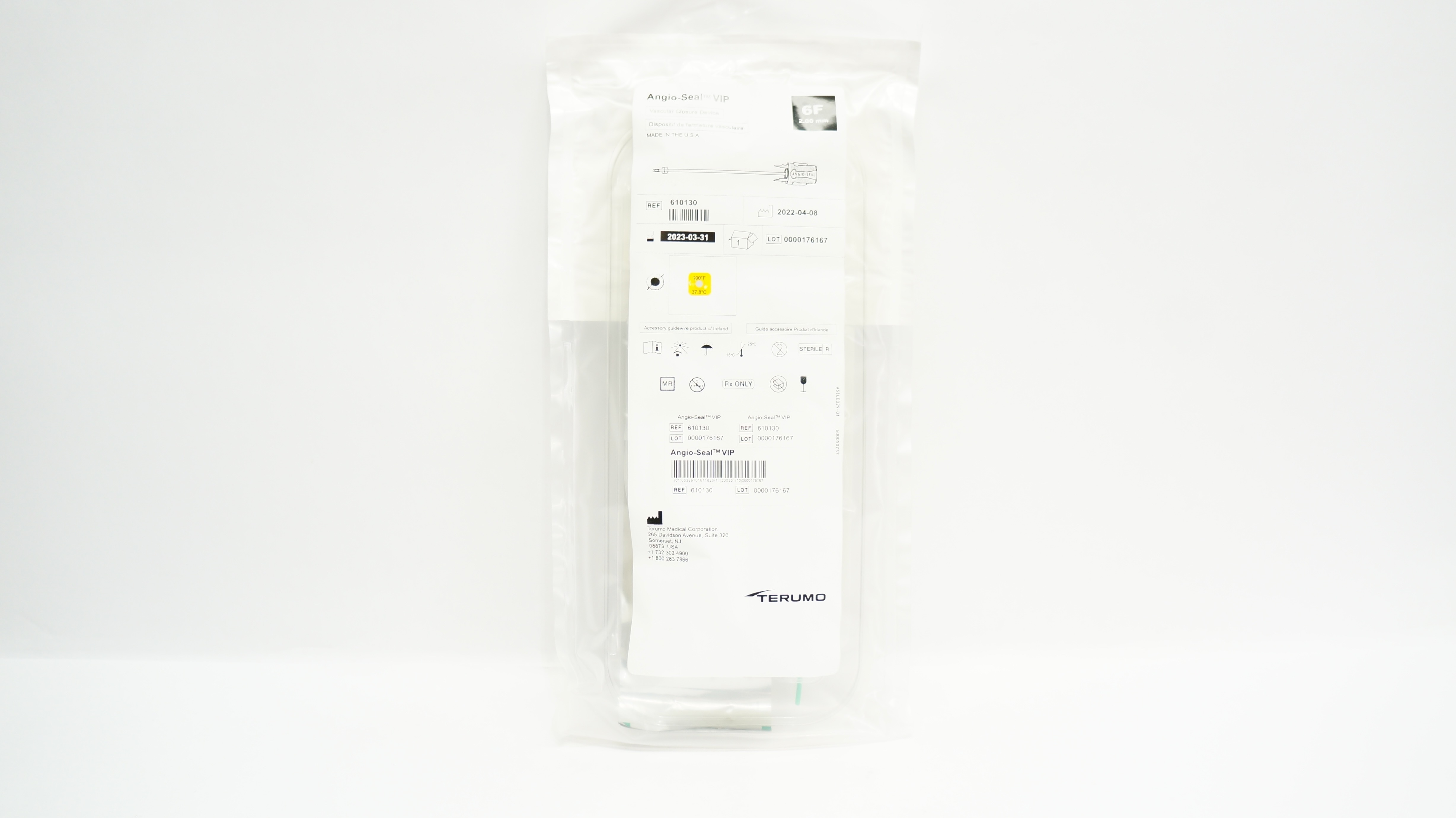 Terumo 610130 Angio-Seal VIP Vascular Closure Device 6F (X)