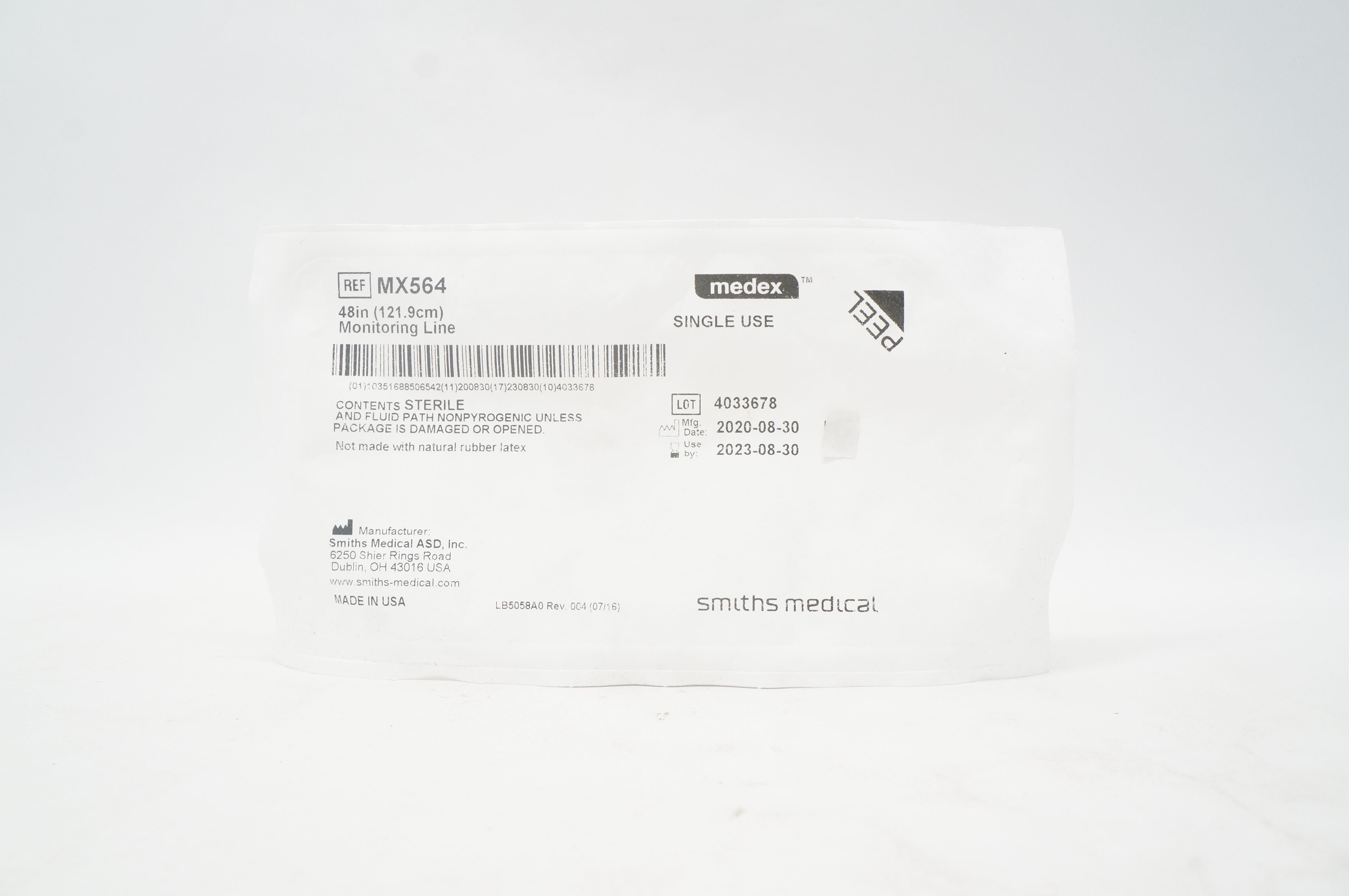 Smiths Medical MX564 Medex Monitoring Line 48 inch