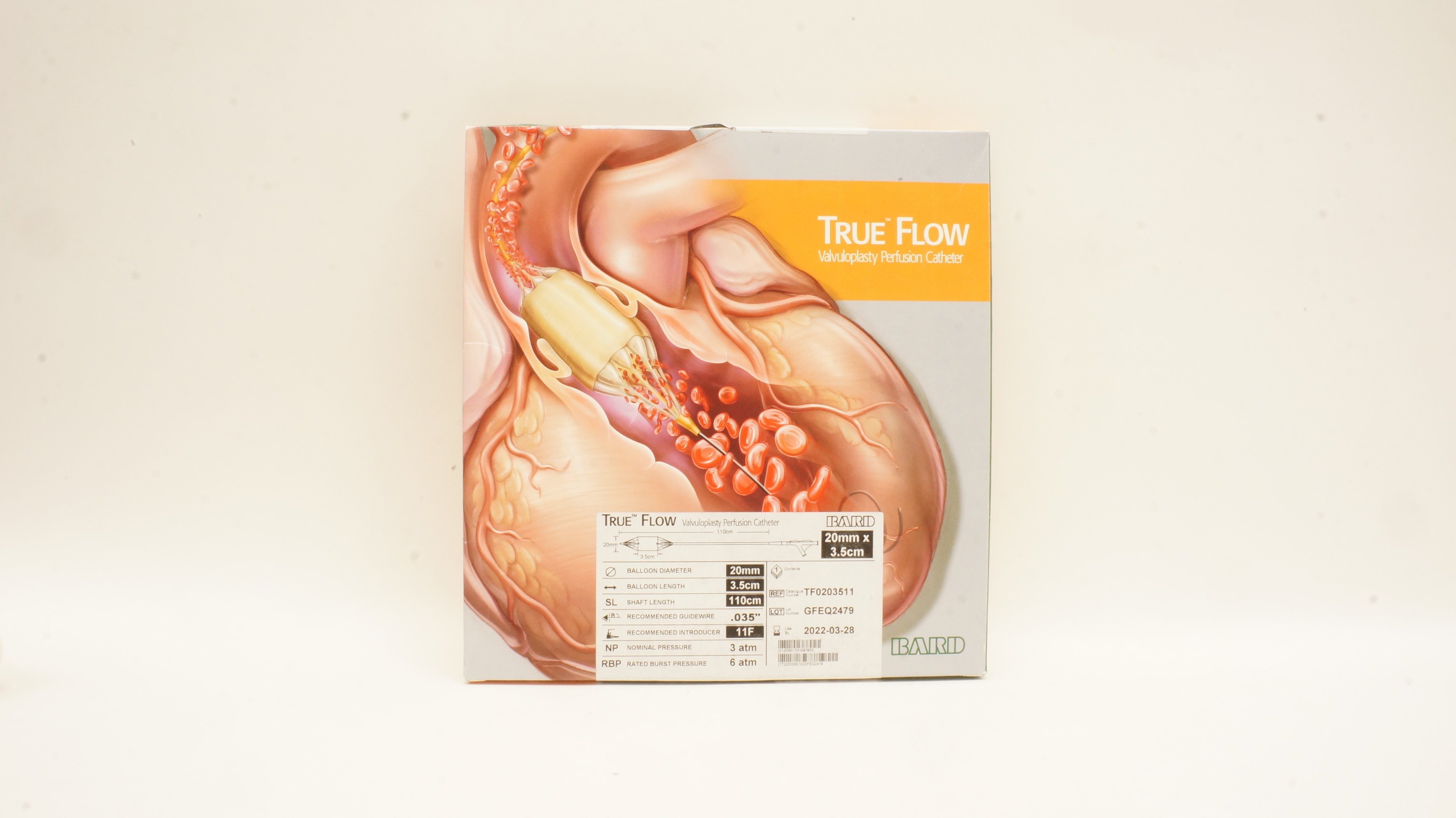 Bard TF0203511 True Flow Valvuloplasty Perfusion Cath. 11F x 20mm x 3.5cm x110cm