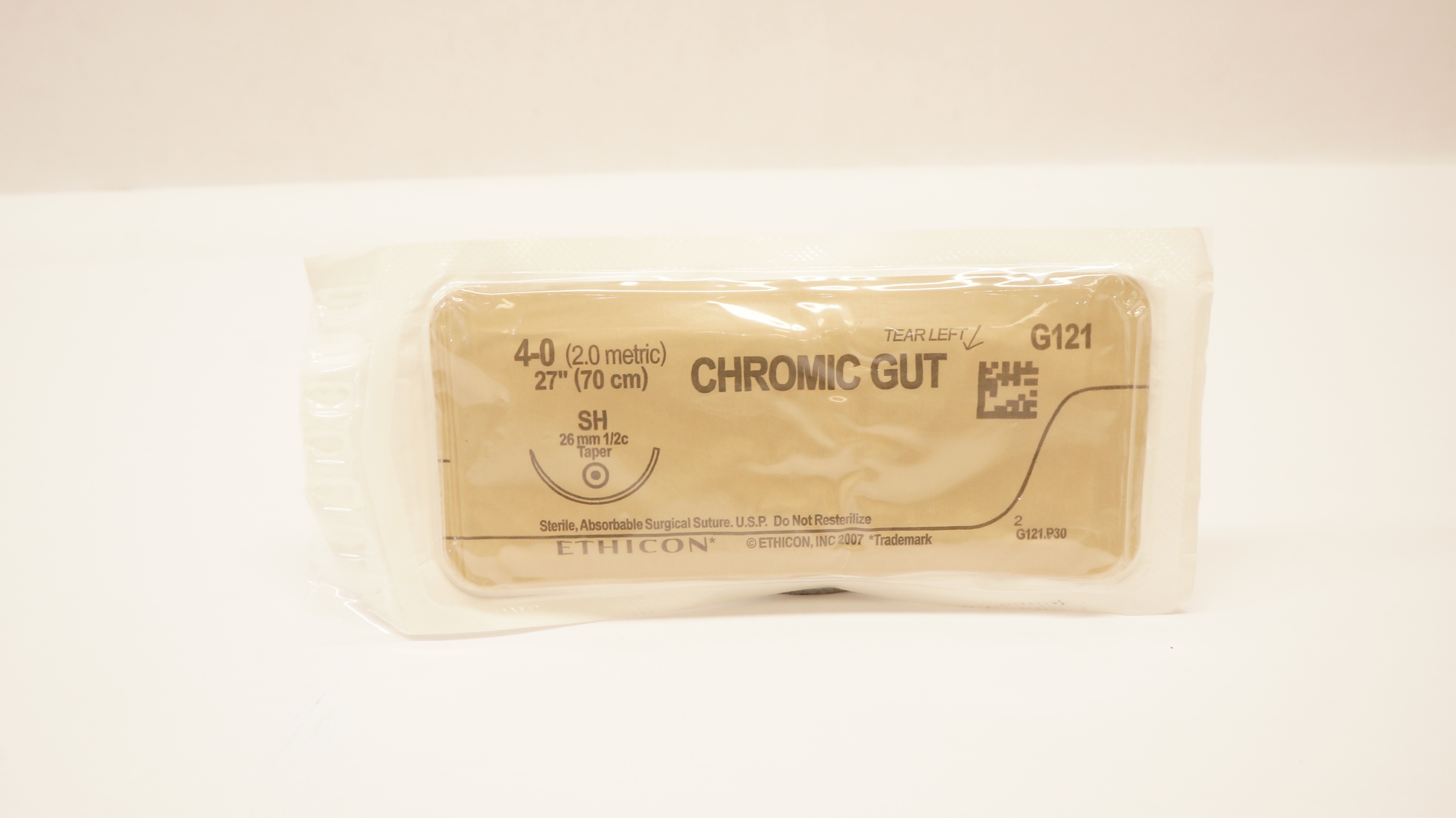 Ethicon G121 4-0 Chromic Gut, SH, 26mm 1/2c Taper, 27inch (x)