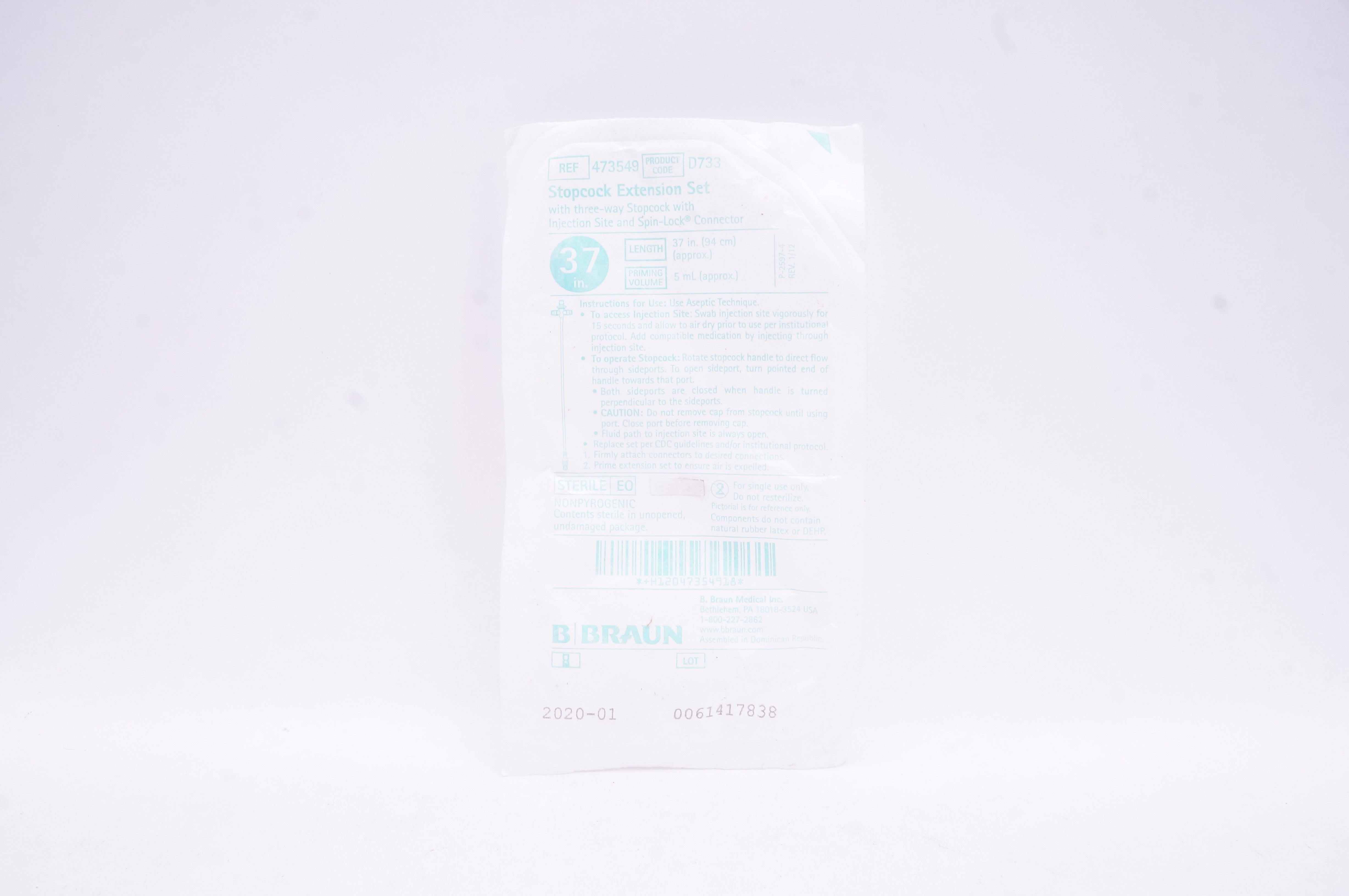 Braun 473549 Stopcock Extension Set 37 (x)