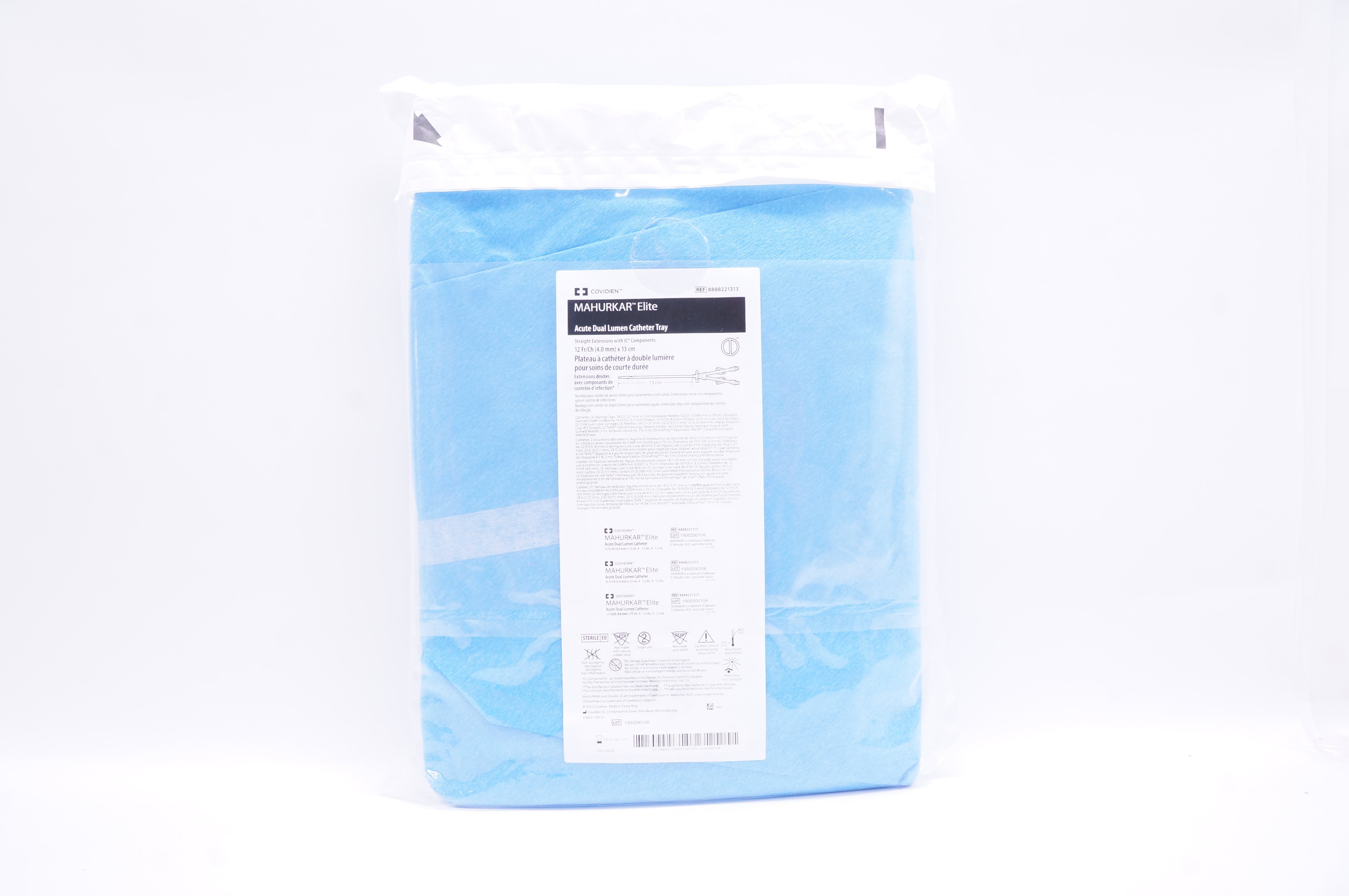 Covidien 8888221313 Mahurkar Elite Acute Dual Lumen Catheter Tray 12Fr/Ch x 13cm