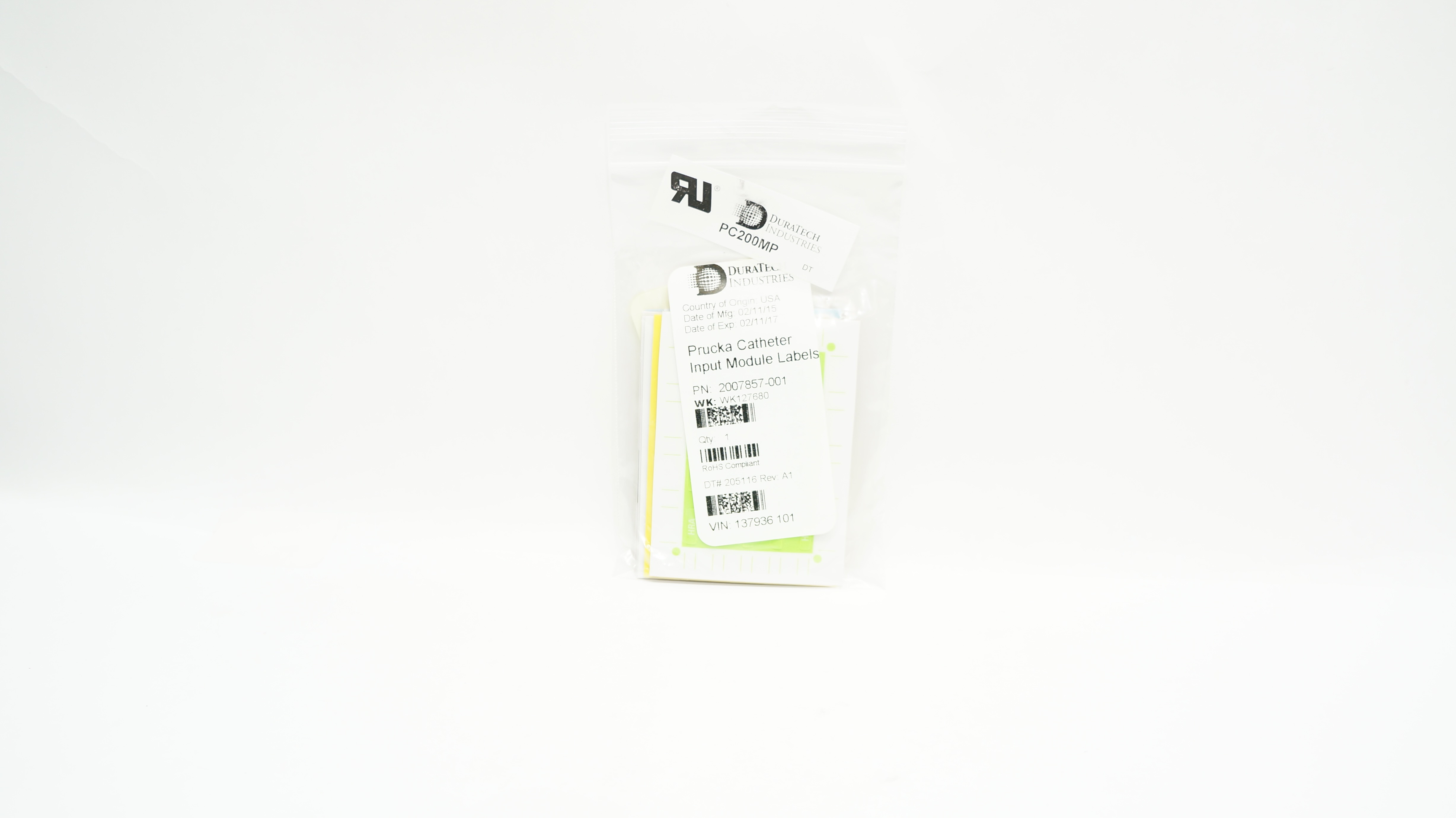 DuraTech PRUCKA Cath. Input Module Labels PC200MP (x)