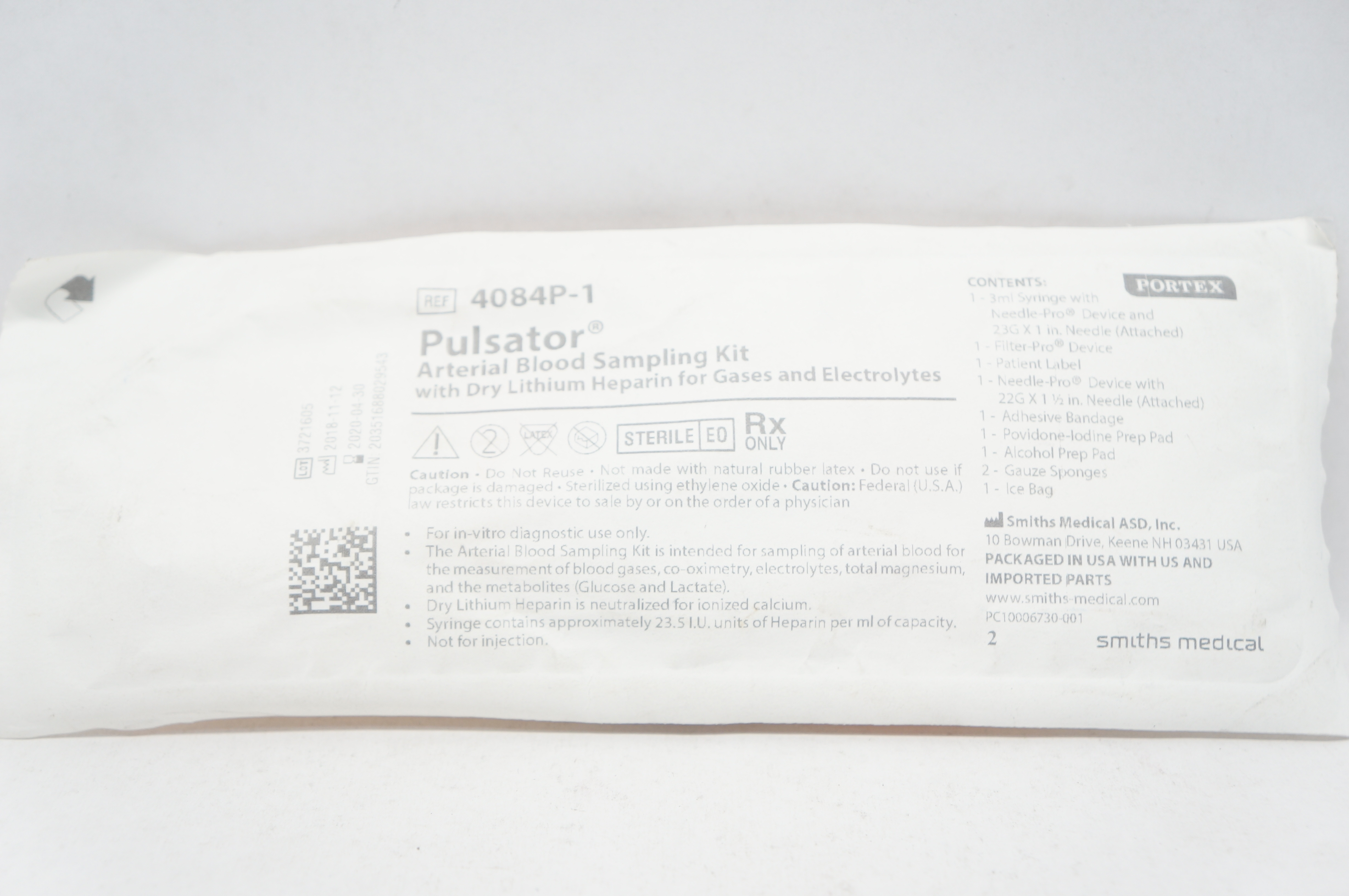 Smiths Medical 4084P-1 Pulsator Arterial Blood Sampling Kit (x)