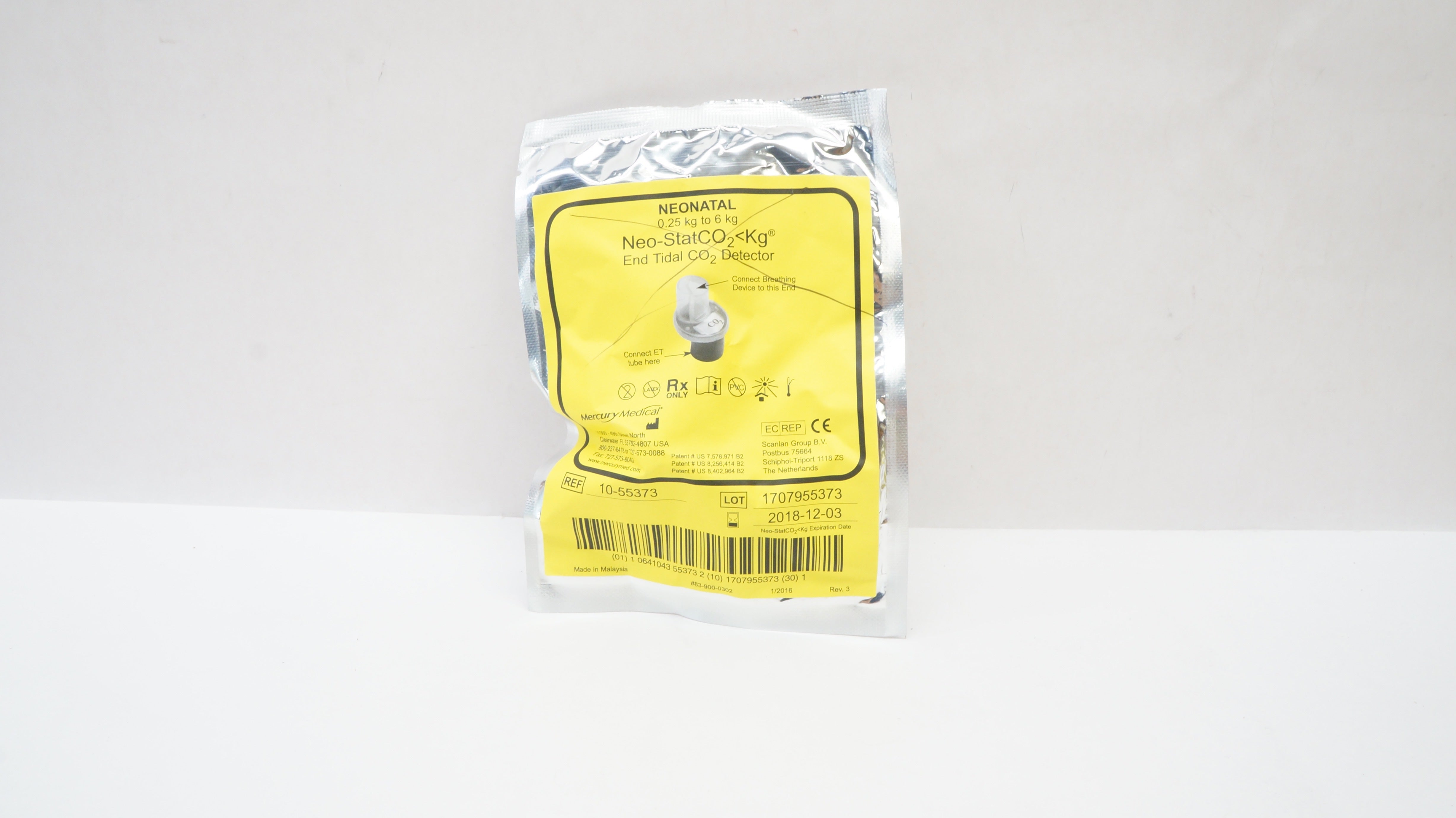 Mercury Medical 10-55373 NEONATAL Neo-StatCO2<Kg End Tidal CO2 Detector (x)