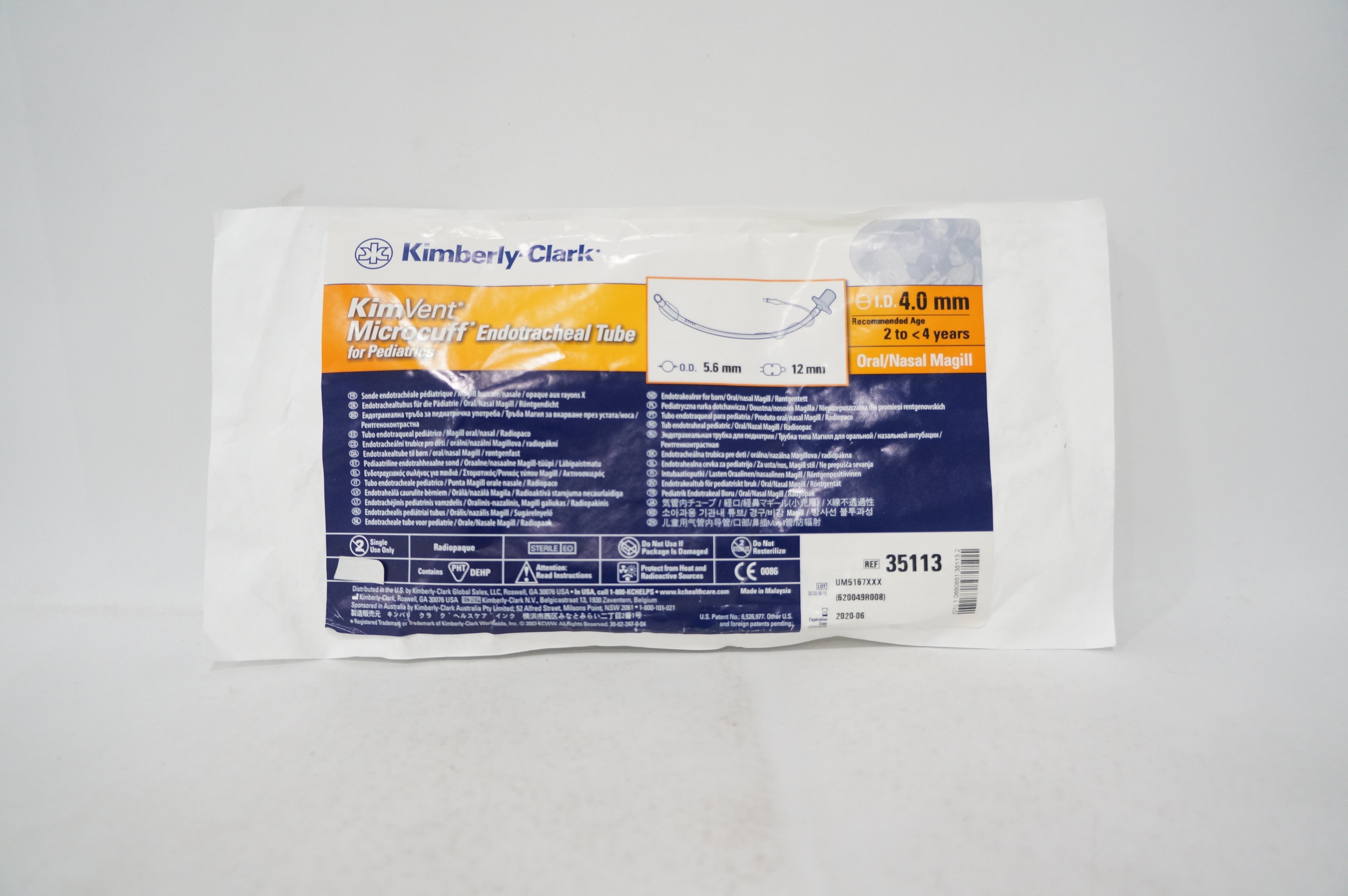 Kimberly-Clark 35113 Microcuff Endotracheal Tube 4.0mm 2 to < 4 Years (x)
