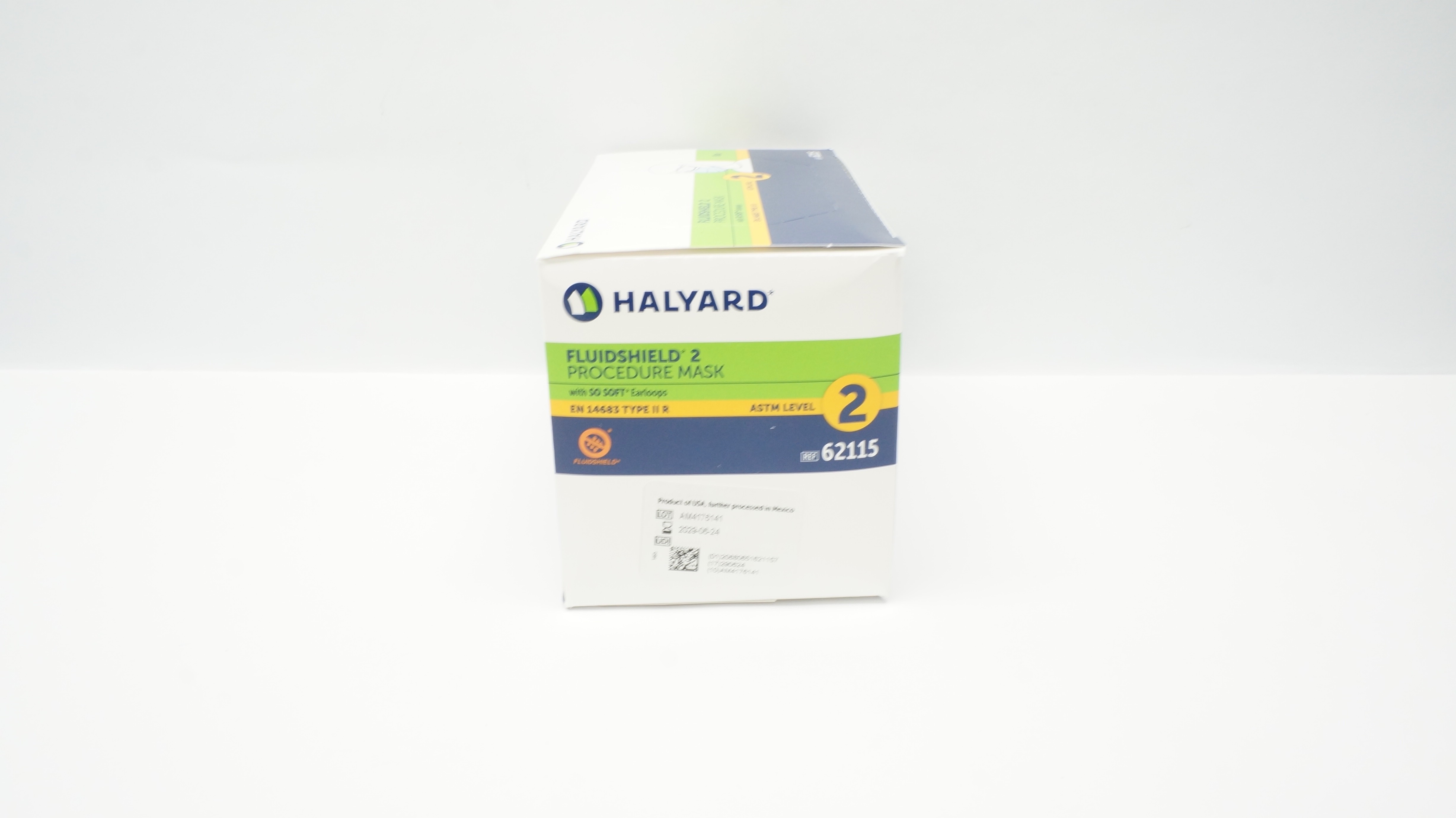 Halyard 62115  Fluidshield 2 Procedure Mask ASTM Level 2 - Box of 50