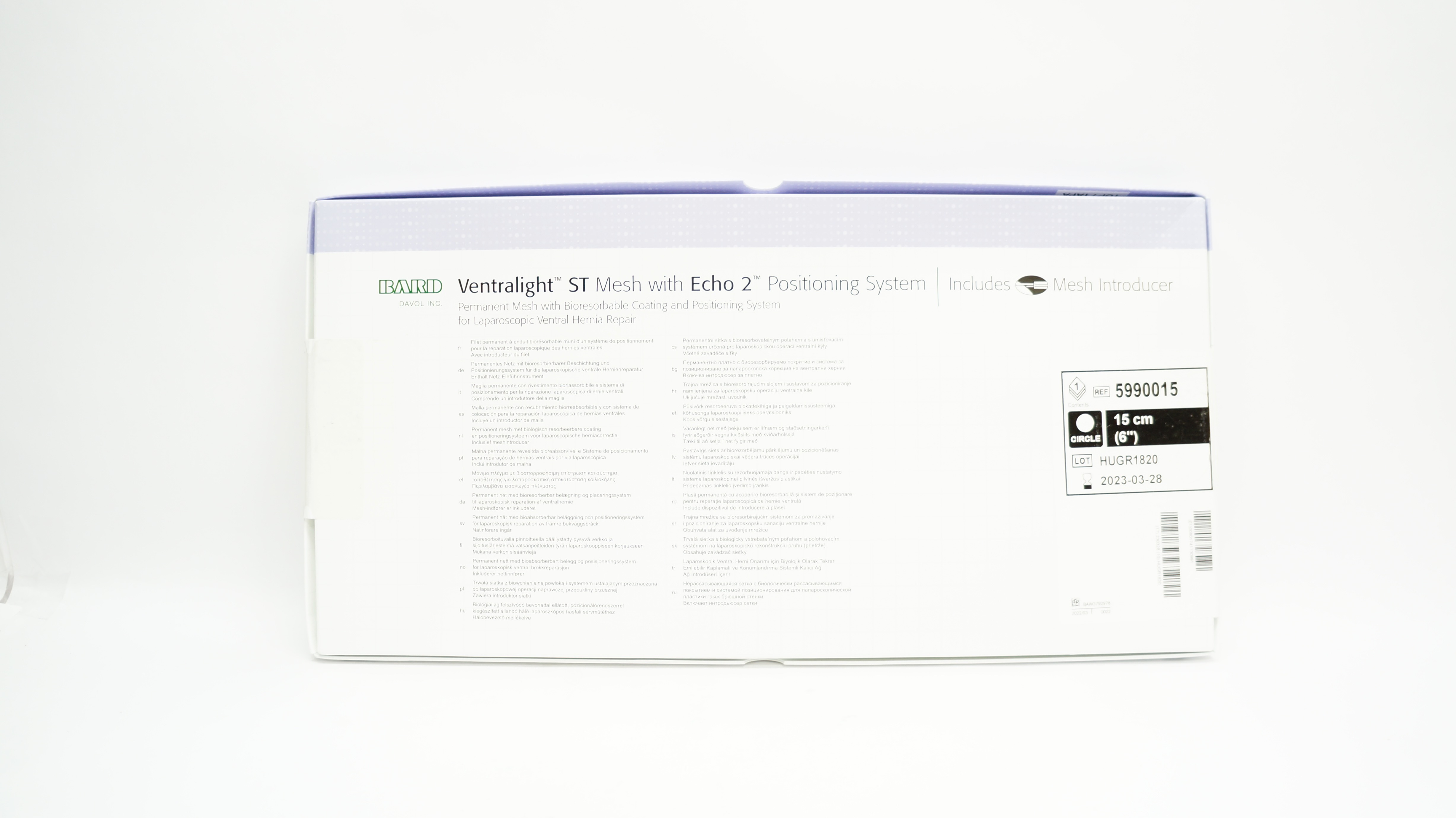Bard 5990015 Ventralight ST Mesh w/Echo 2 Positioning System 6inch (x)