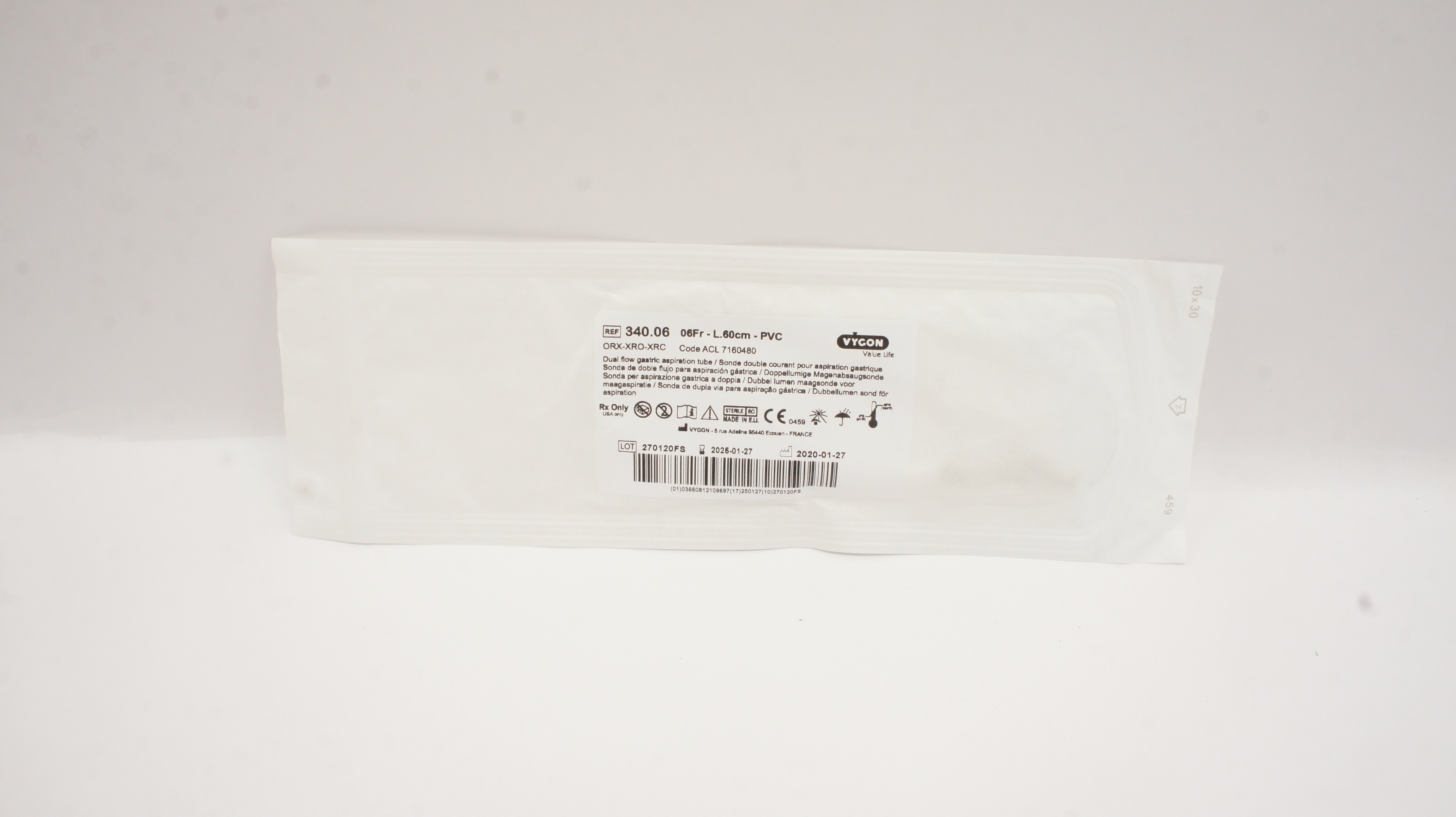 Vygon 340.06 Double Lumen Gastric Tube 06Fr - L. 60cm