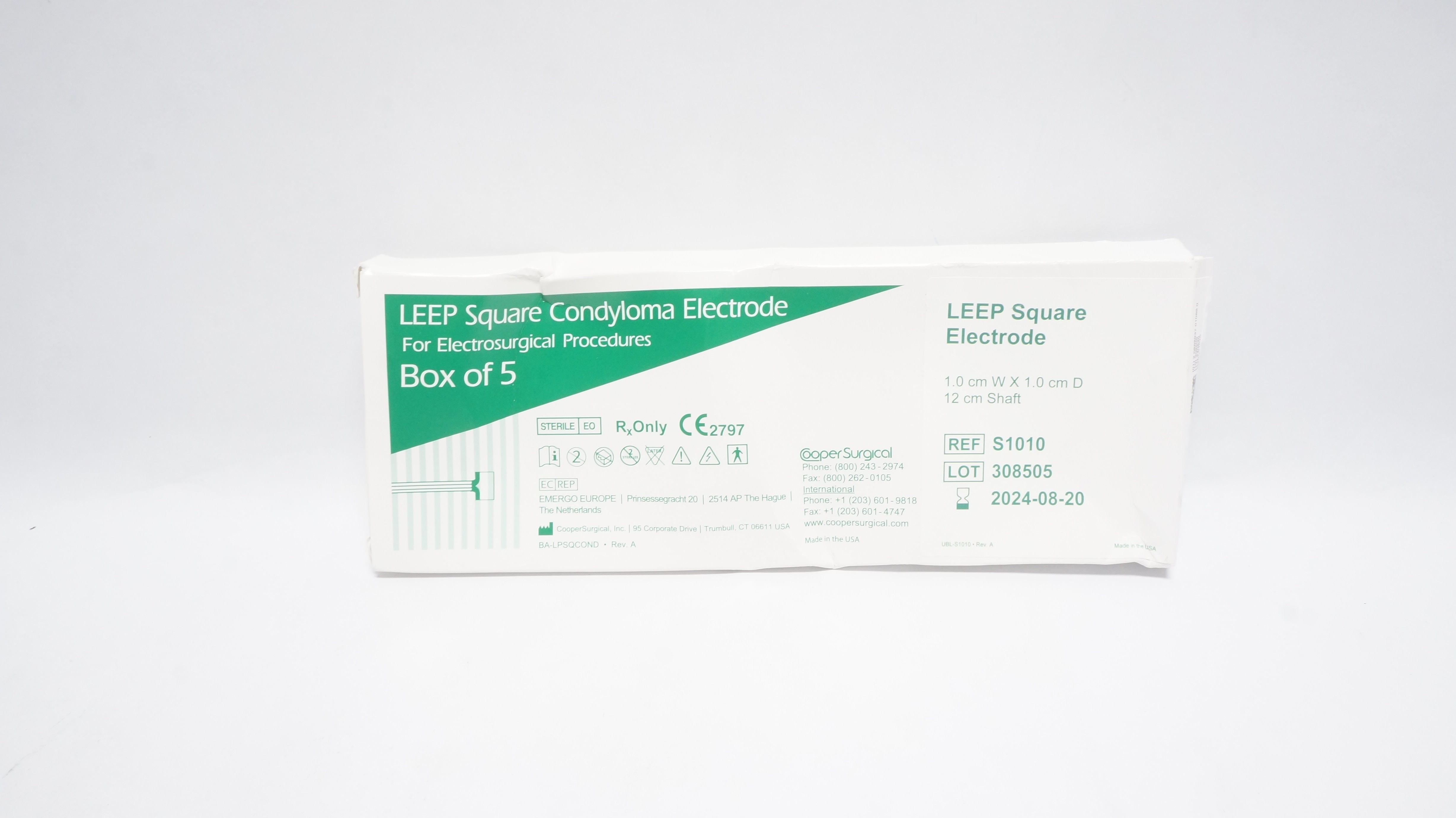Cooper Surgical S1010 LEEP Square Electrode 1.0cm x 1.0cm x 12cm - Box of 4 (x)