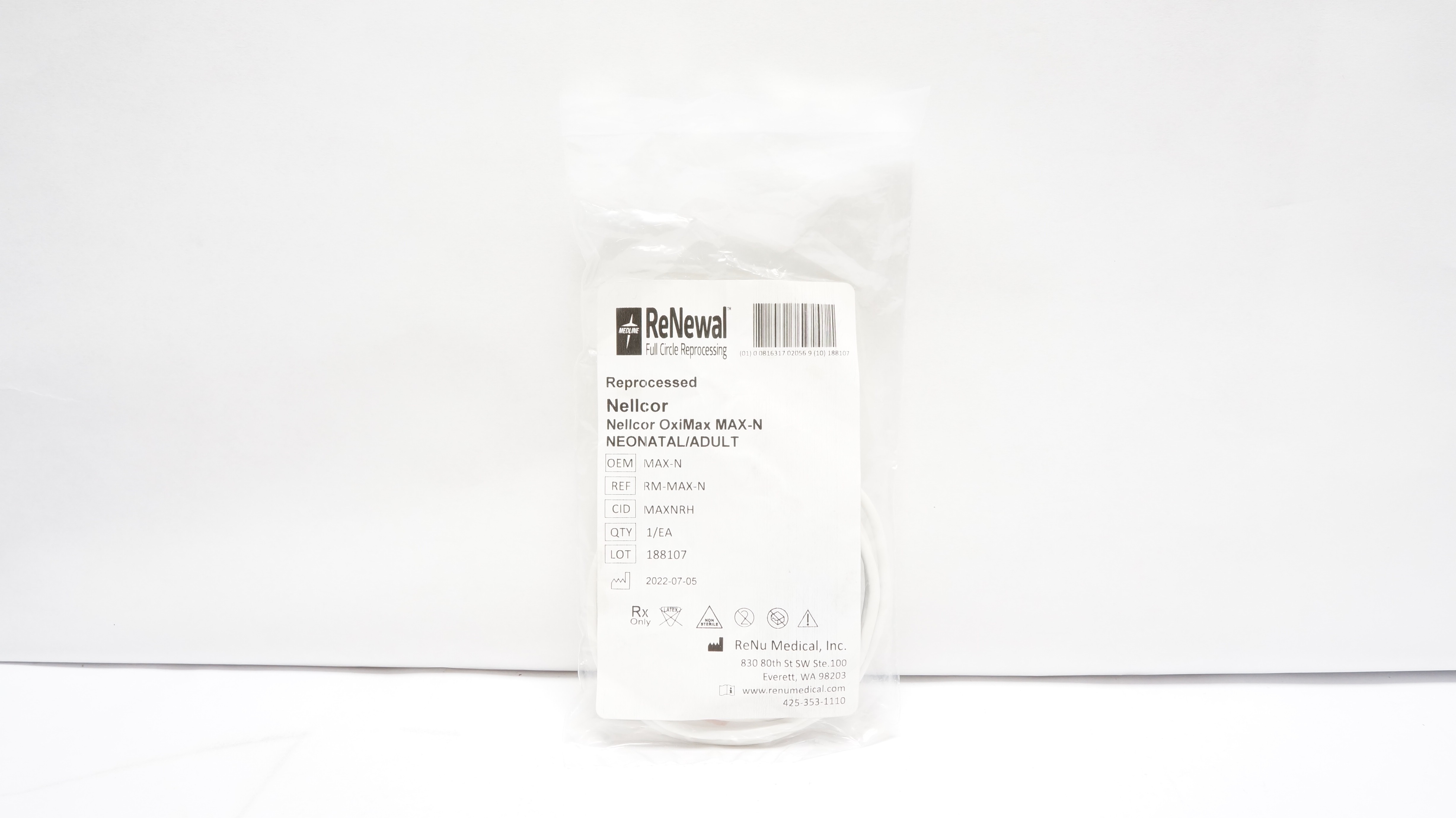 ReNu Medical RM-MAX-N Medline ReNewal  Nellcor OxiMax Neonatal/Adult
