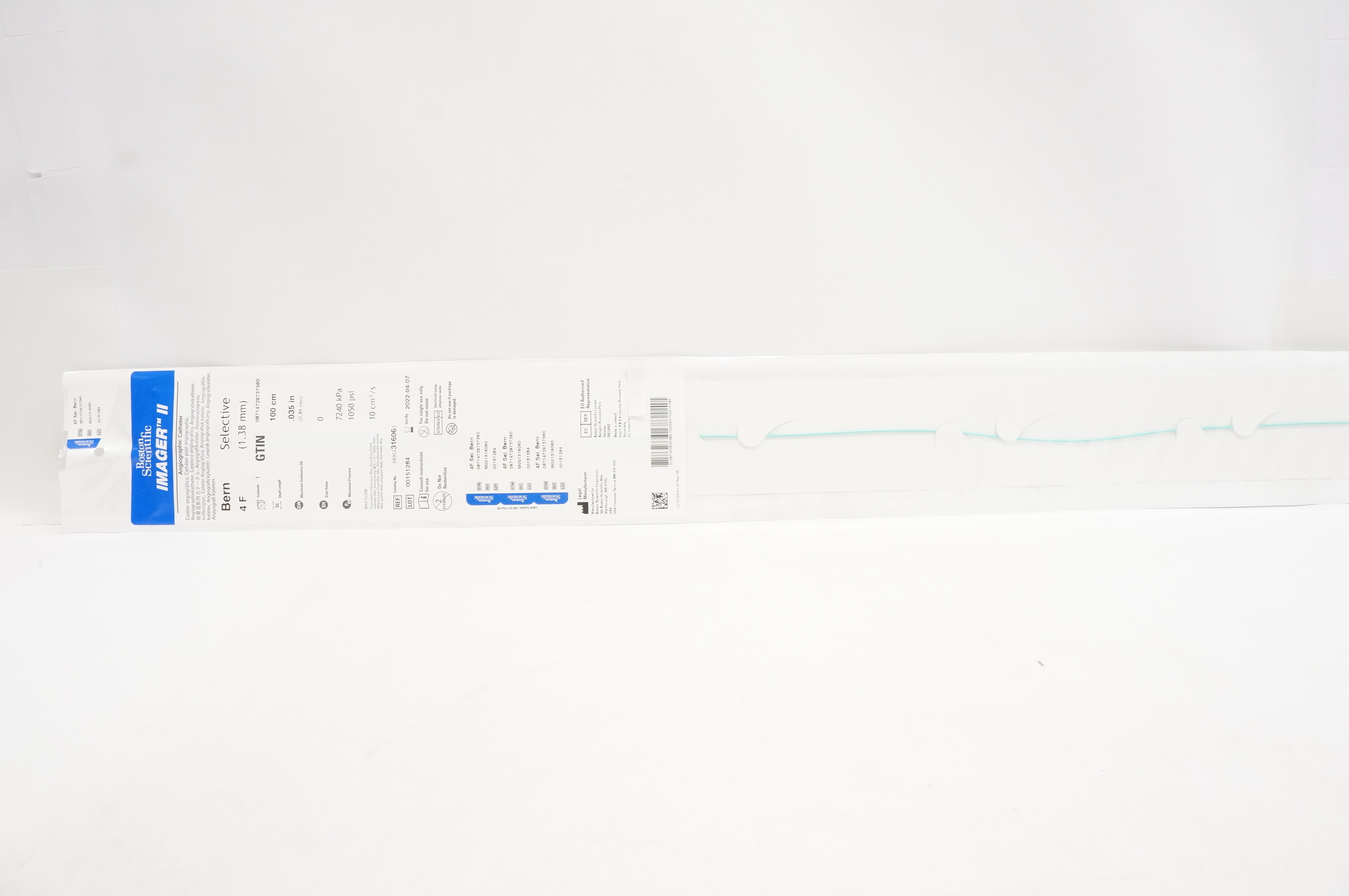 Boston Scientific 31606 Imager II Angiographic Catheter Bern 4F 100cm .038inch