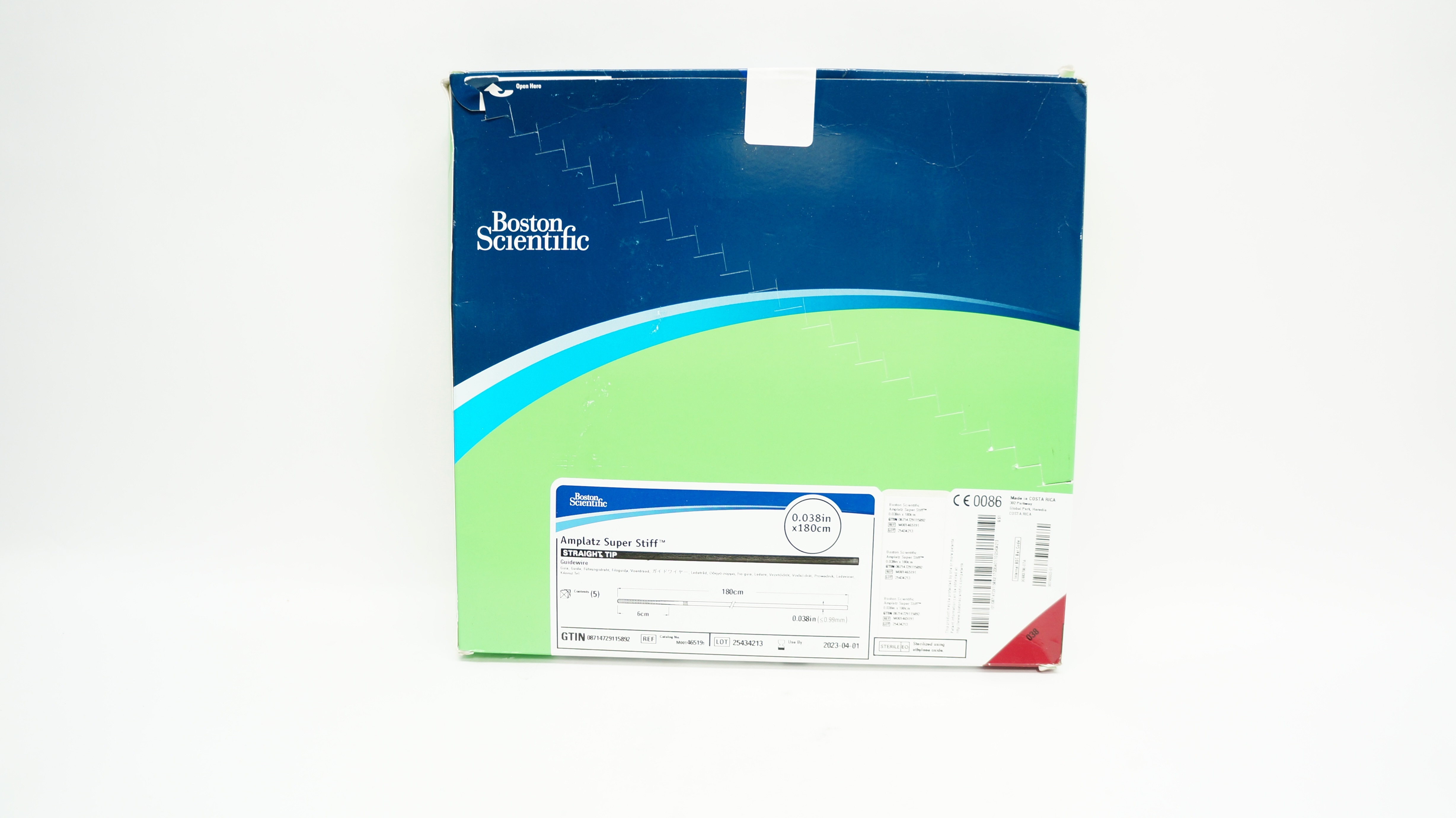 Boston Scientific M001465191 Amplatz Super Stiff Straight Tip 0.038in x 180cm (x) - Box of 5