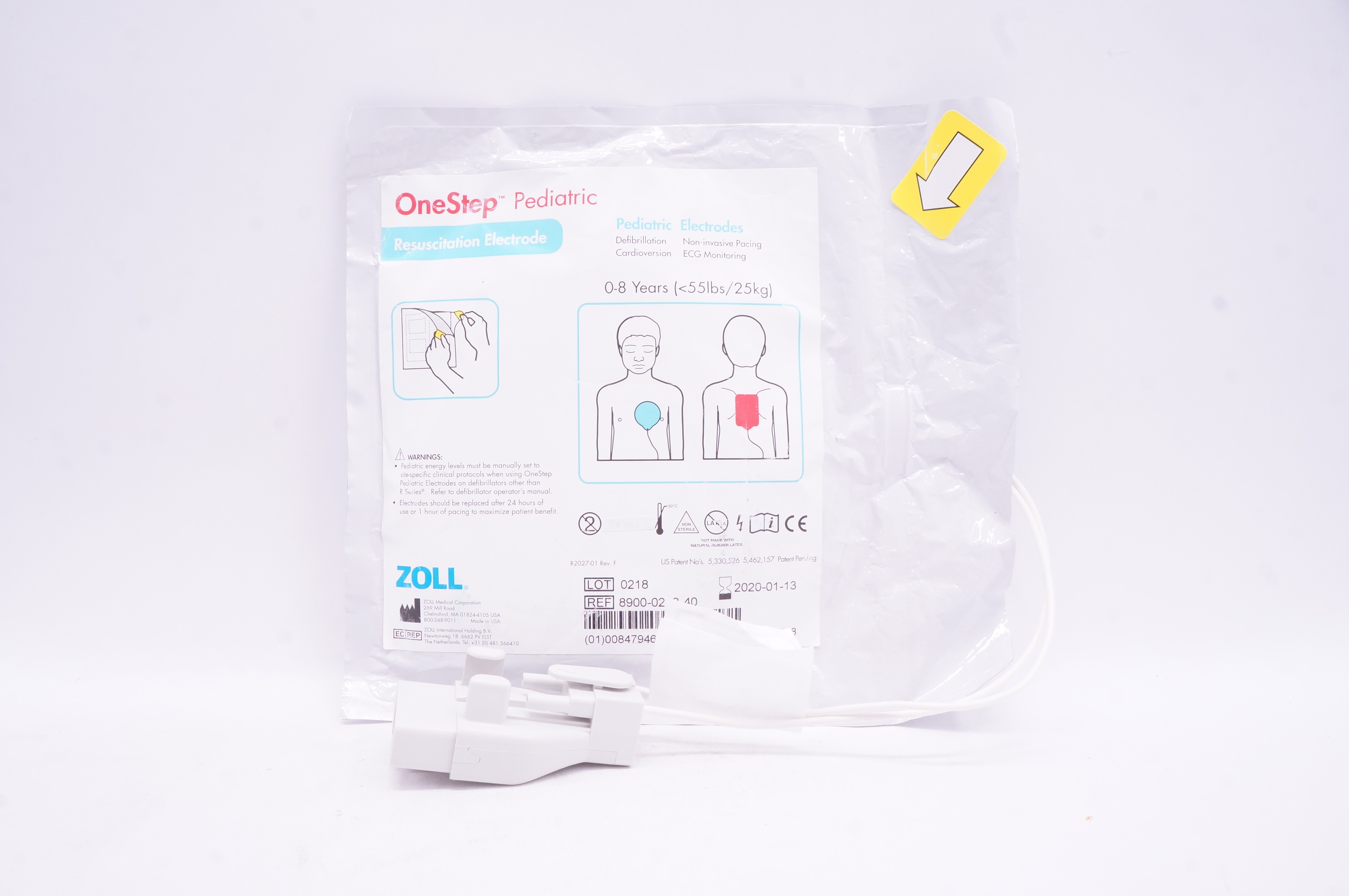 Zoll 8900-0218-40 OneStep Pediatric Resuscitation Electrode 0-8 Years <55lbs (x)