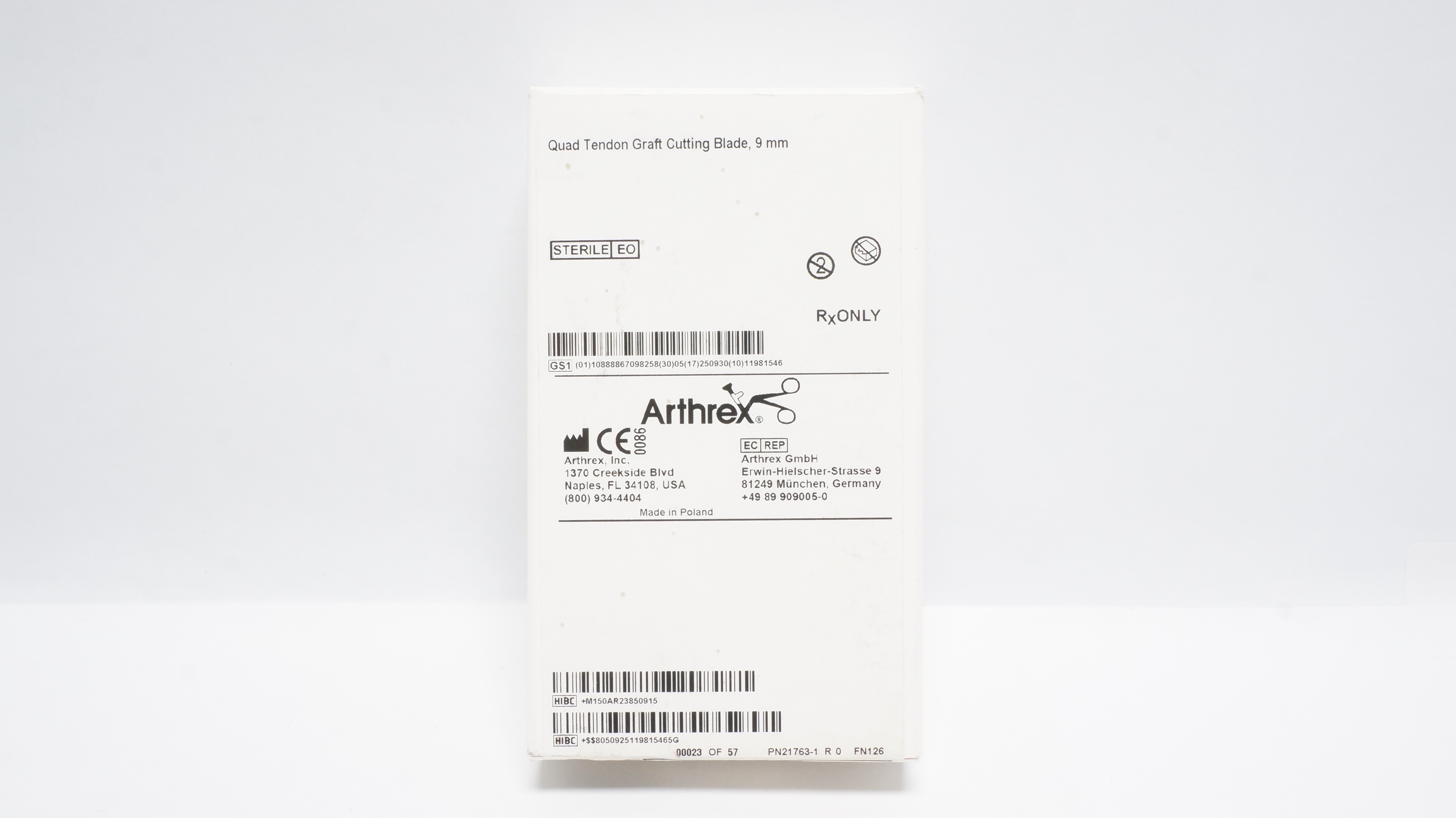 Arthrex AR-2385-09 Quad Tendon Graft Cutting Blade 9mm - Box of 5 (x)