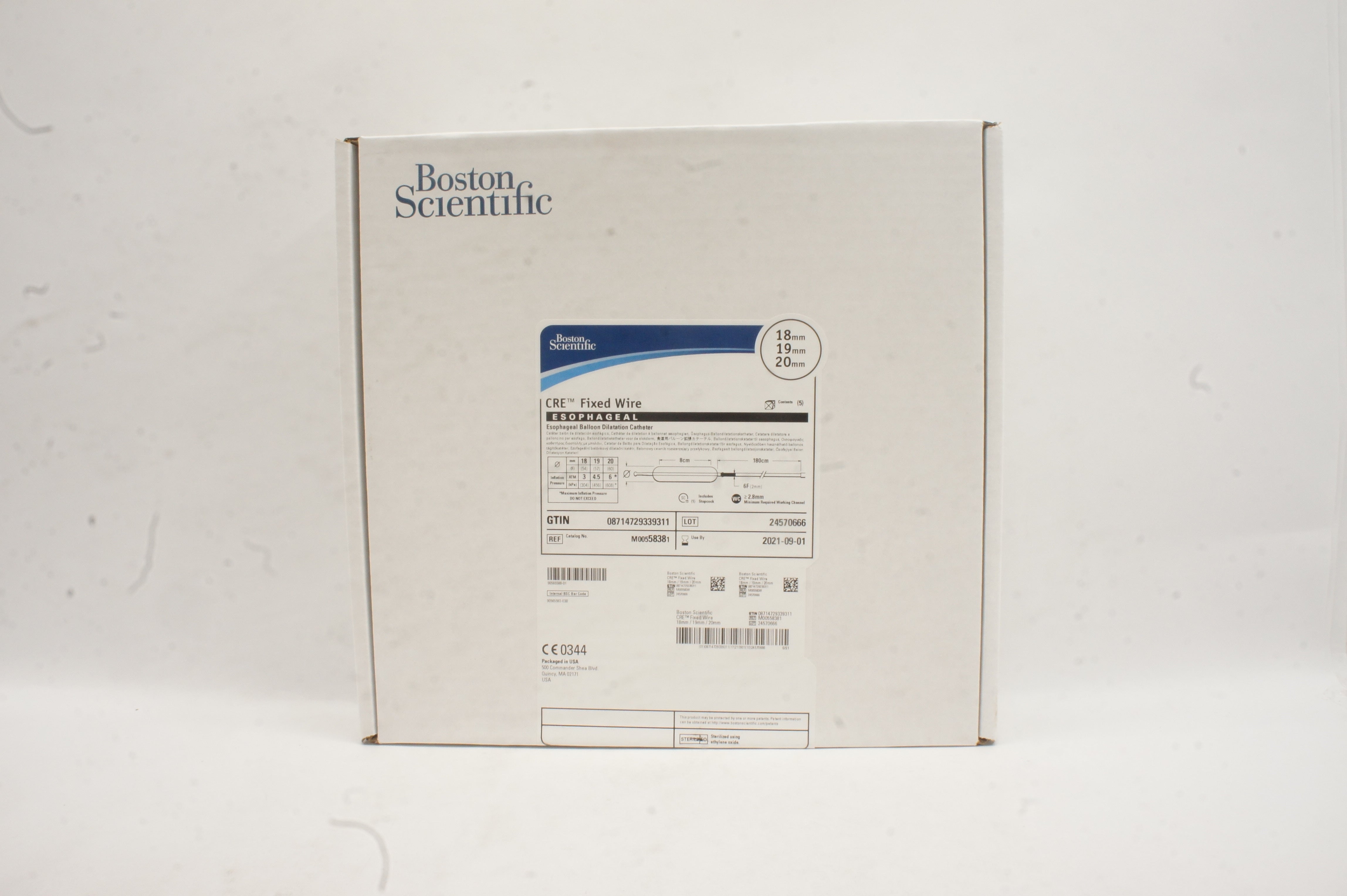 Boston Scientific 5838 CRE Esophageal Balloon Dilatation Cath. 18x19x20mm-Boxof5
